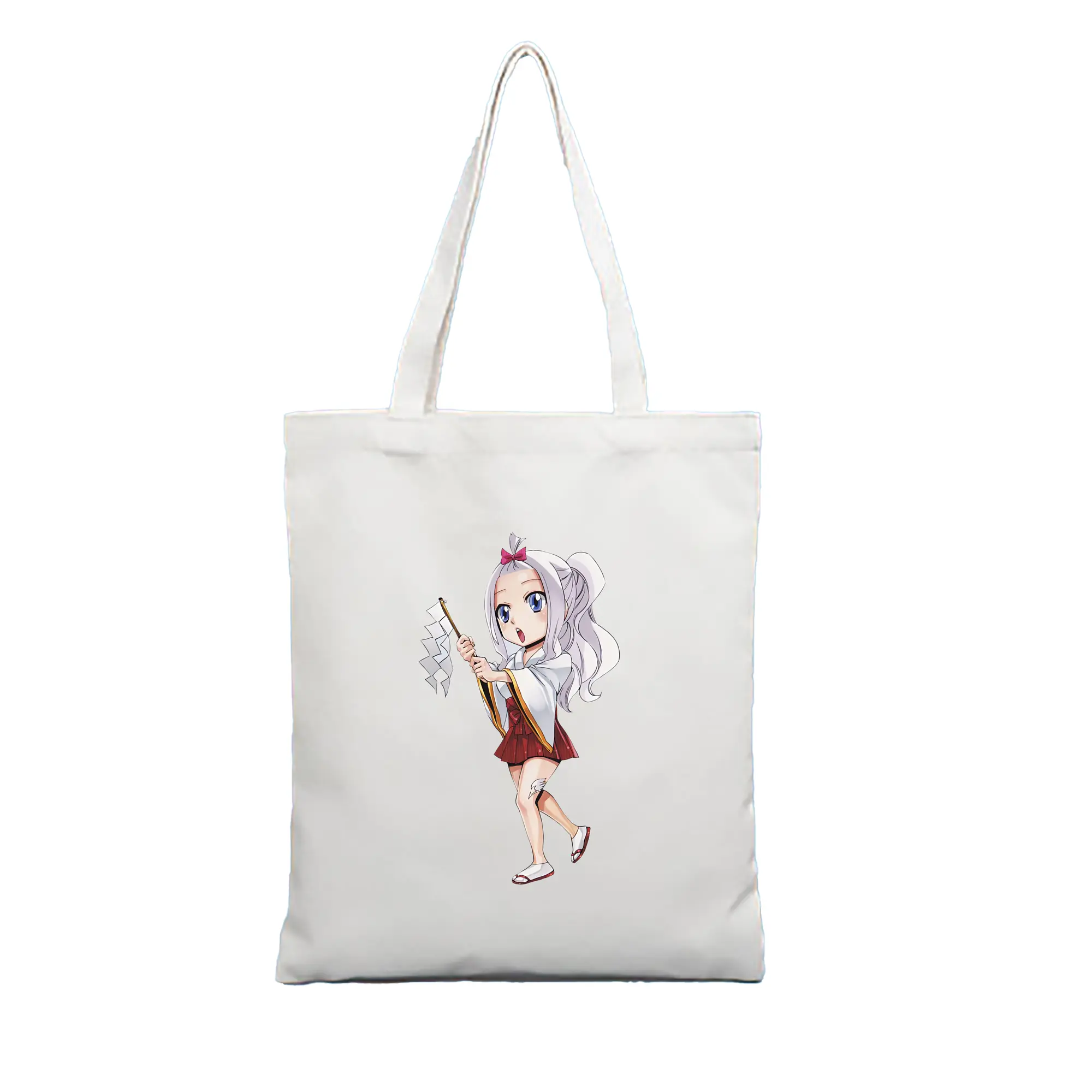 フェアリーテイル グッズ ミラジェーン・ストラウス - 縦型キャンバス手提げバッグ（トートバッグ） ・ キャンバス素材 ・ ショッピング用 ・ 軽量 丈夫 お手入れ簡単