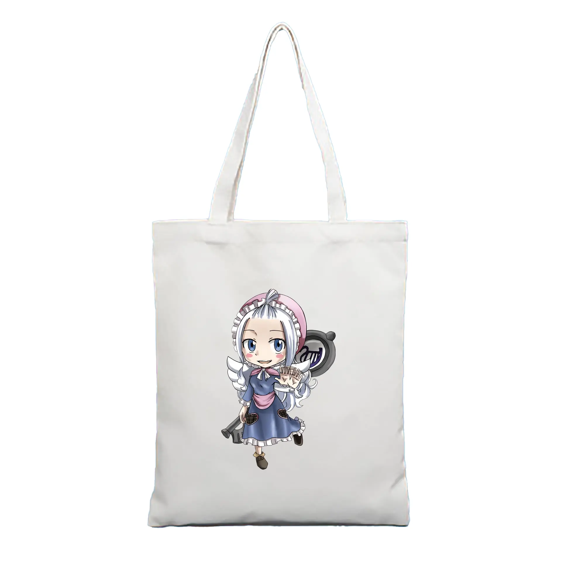 フェアリーテイル グッズ ミラジェーン・ストラウス - 縦型キャンバス手提げバッグ（トートバッグ） ・ キャンバス素材 ・ ショッピング用 ・ 軽量 丈夫 お手入れ簡単