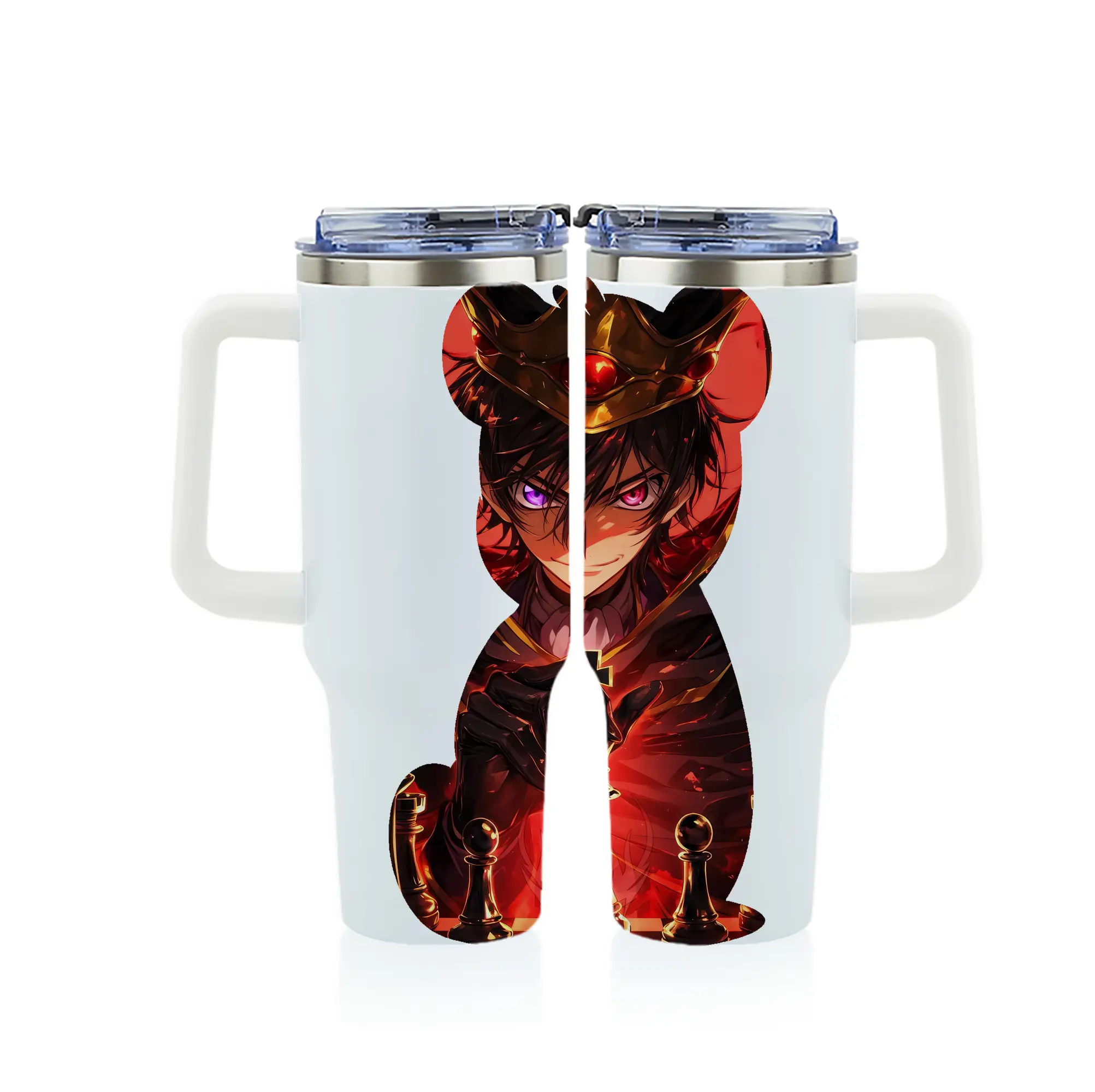 コードギアス 反逆のルルーシュ グッズ ルルーシュ・ランペルージ - 1200mL フルプリント車用タンブラー ・ 304ステンレス 内側 ・ 201ステンレス 外側 ・ 保温 保冷 ・ 通勤 ドライブ アウトドア用