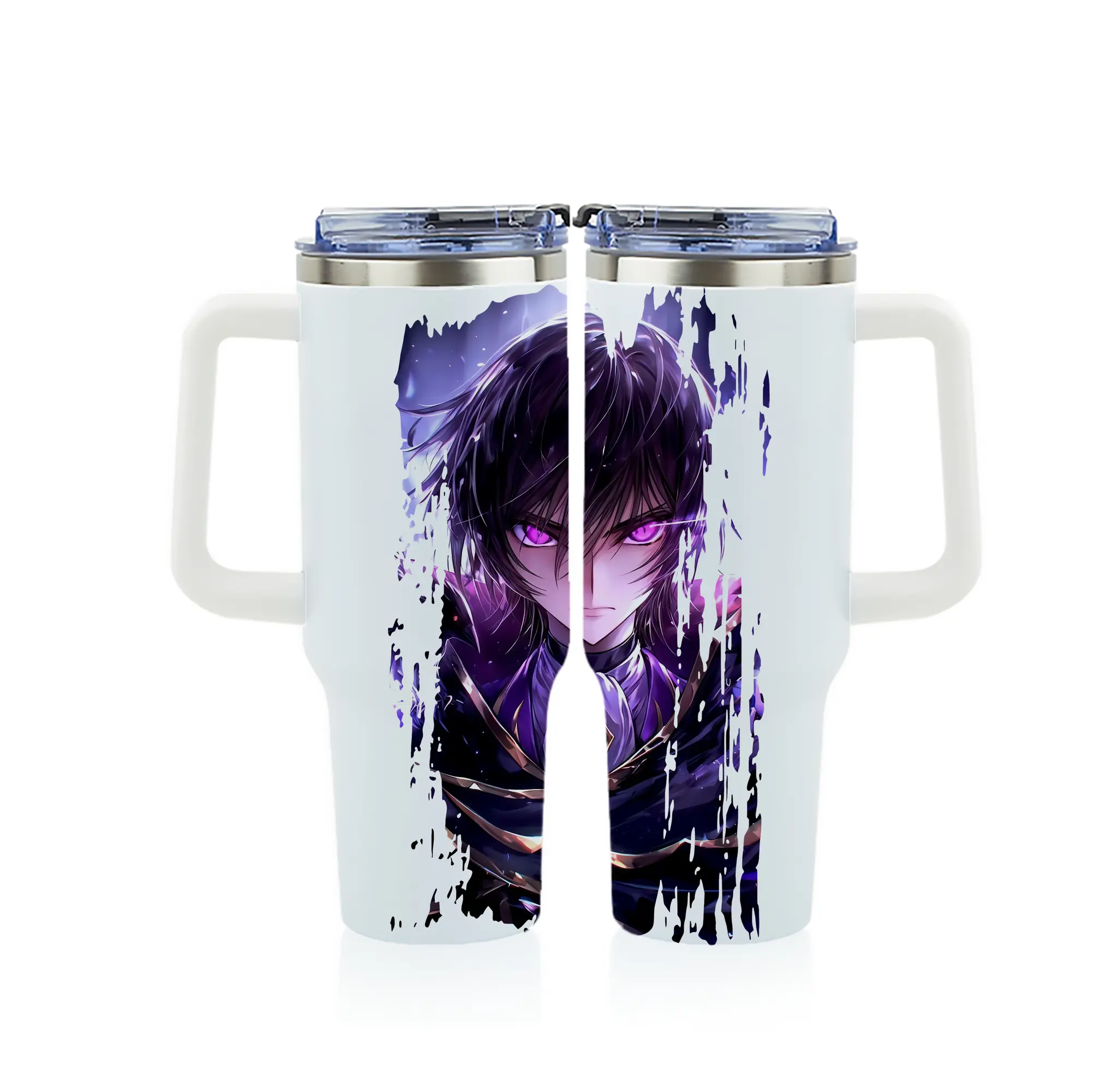 コードギアス 反逆のルルーシュ グッズ ルルーシュ・ランペルージ - 1200mL フルプリント車用タンブラー ・ 304ステンレス 内側 ・ 201ステンレス 外側 ・ 保温 保冷 ・ 通勤 ドライブ アウトドア用