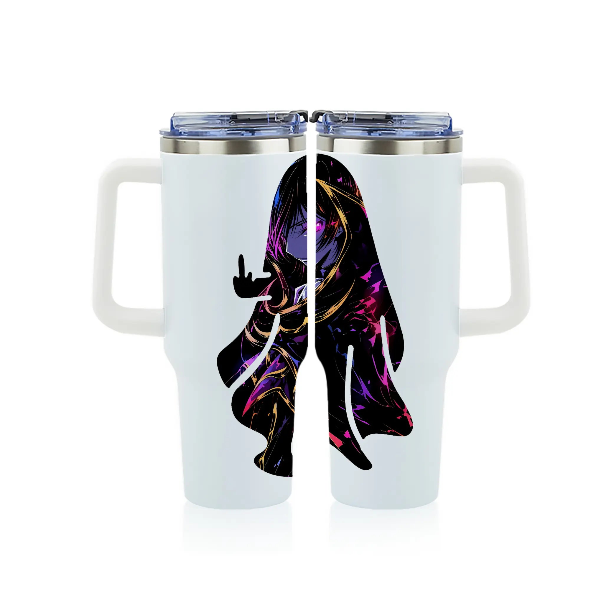 コードギアス 反逆のルルーシュ グッズ ルルーシュ・ランペルージ - 1200mL フルプリント車用タンブラー ・ 304ステンレス 内側 ・ 201ステンレス 外側 ・ 保温 保冷 ・ 通勤 ドライブ アウトドア用