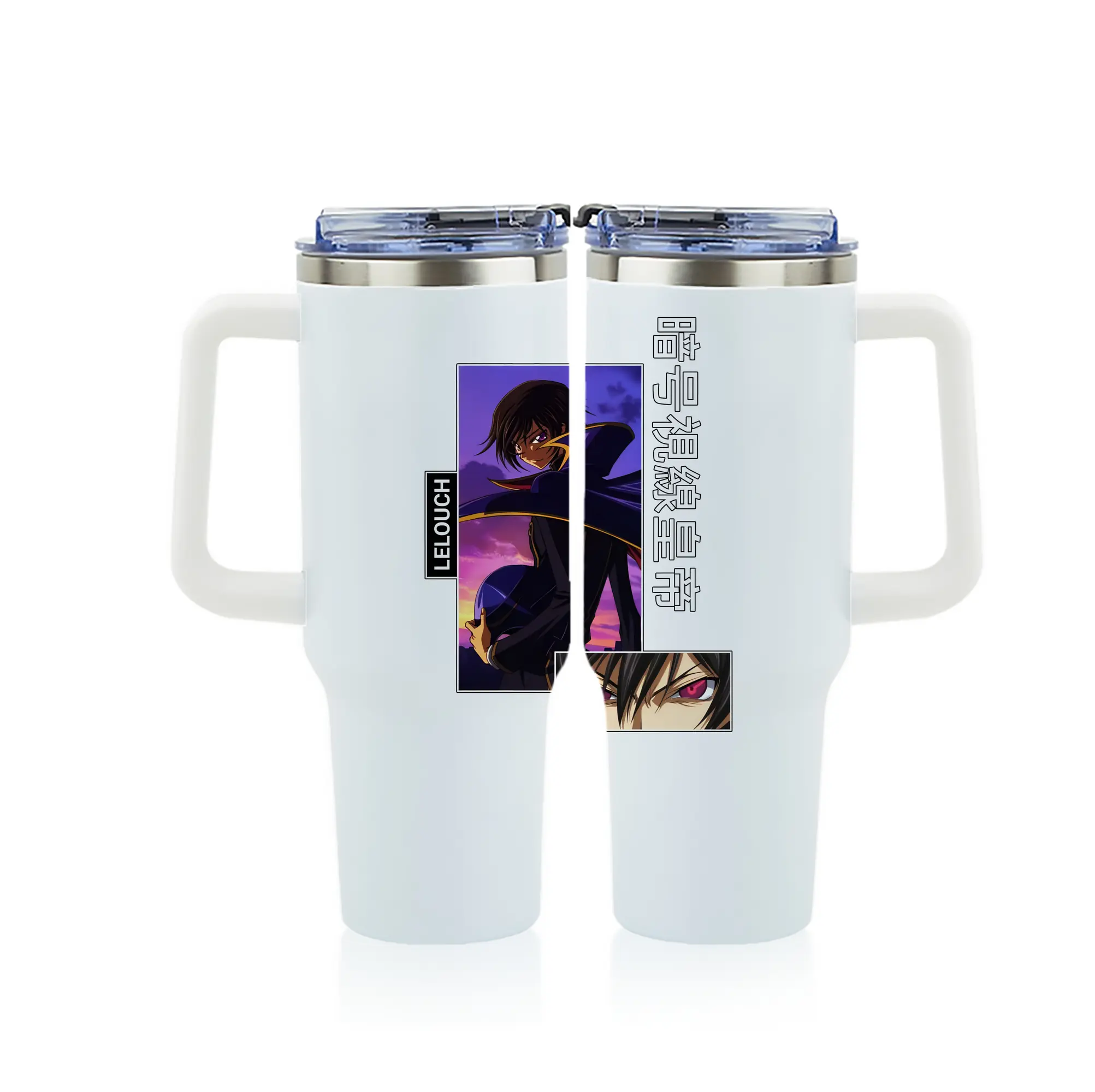 コードギアス 反逆のルルーシュ グッズ ルルーシュ・ランペルージ - 1200mL フルプリント車用タンブラー ・ 304ステンレス 内側 ・ 201ステンレス 外側 ・ 保温 保冷 ・ 通勤 ドライブ アウトドア用