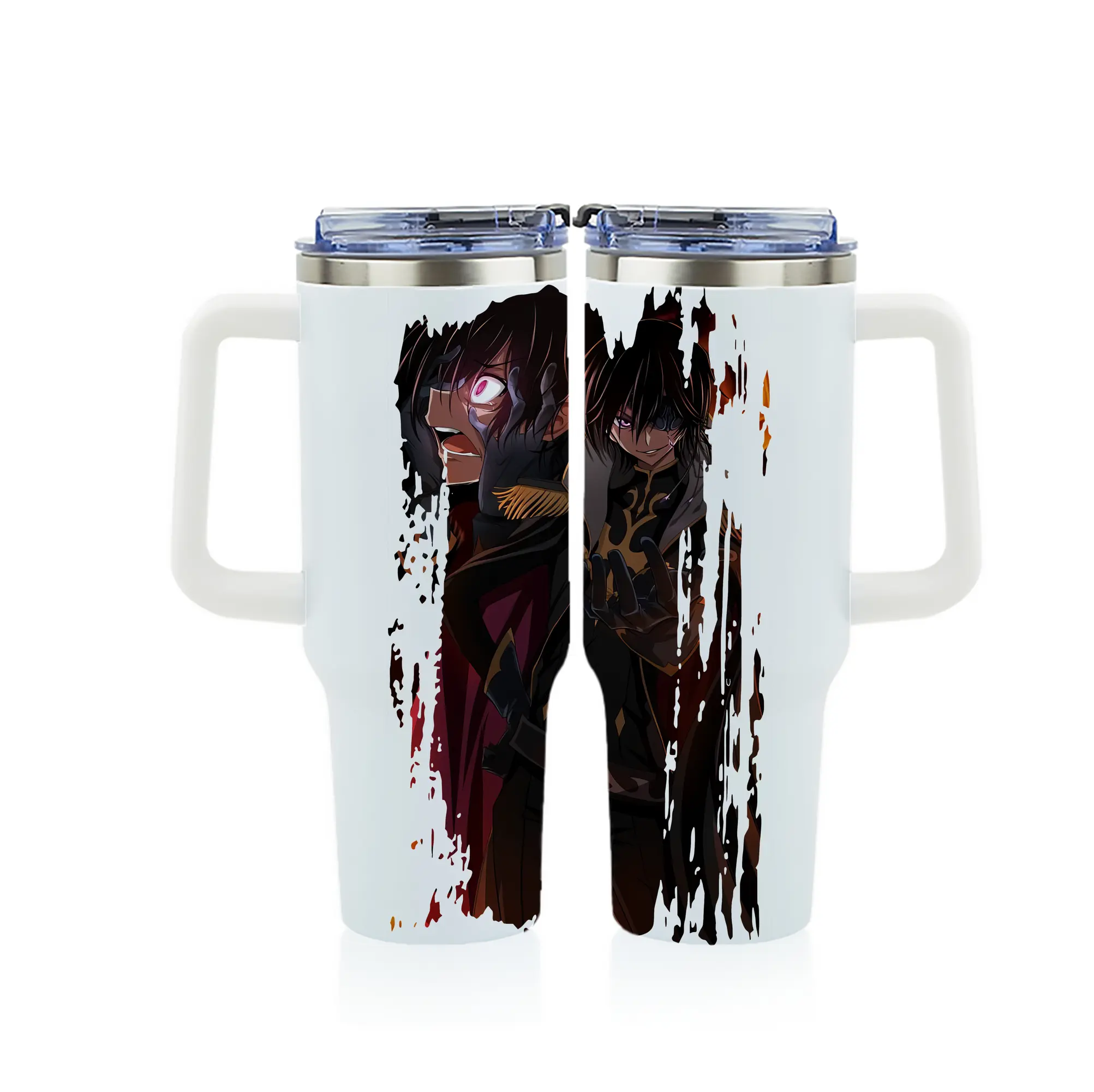 コードギアス 反逆のルルーシュ グッズ ルルーシュ・ランペルージ - 1200mL フルプリント車用タンブラー ・ 304ステンレス 内側 ・ 201ステンレス 外側 ・ 保温 保冷 ・ 通勤 ドライブ アウトドア用