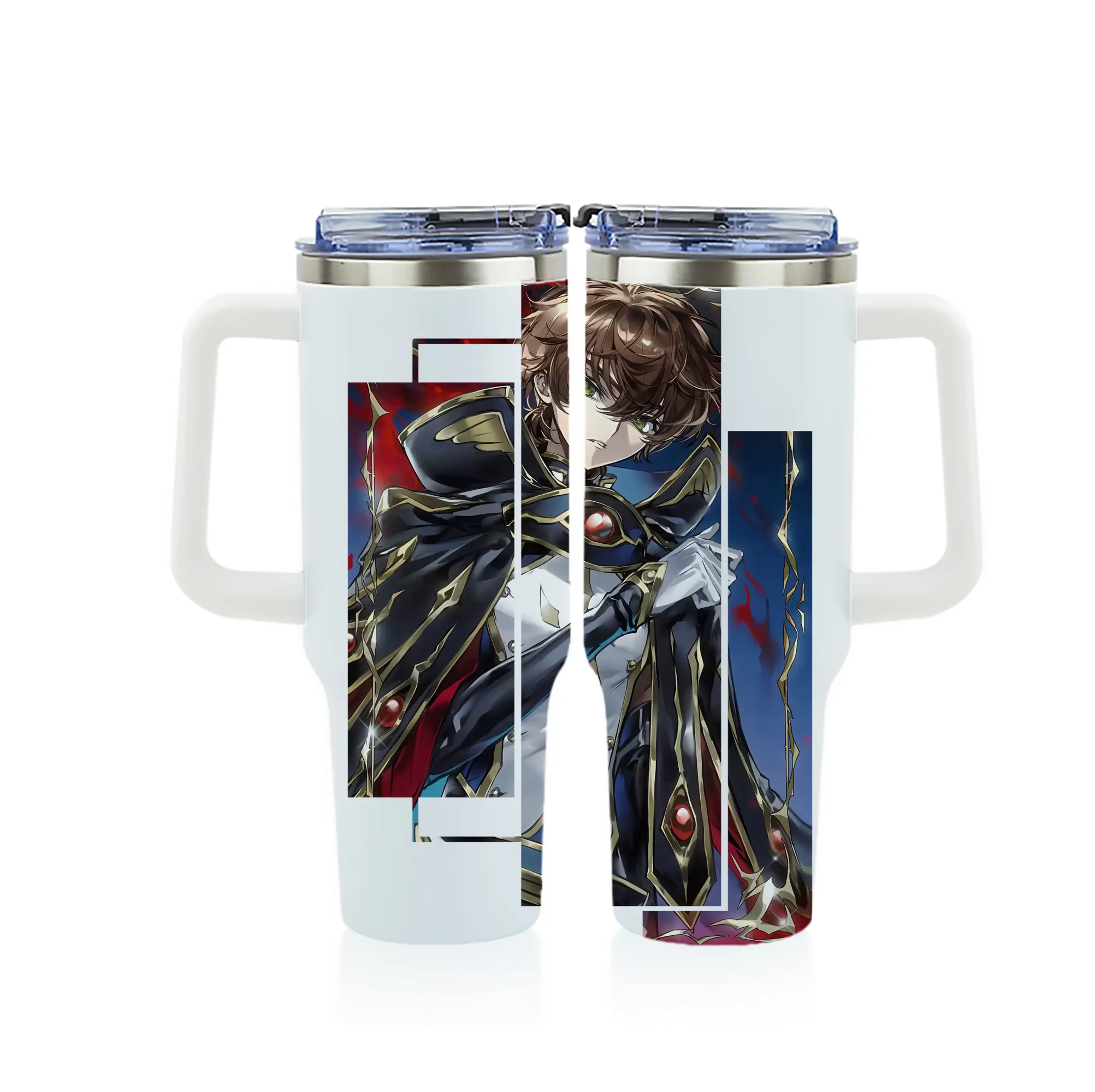 コードギアス 反逆のルルーシュ グッズ ルルーシュ・ランペルージ - 1200mL フルプリント車用タンブラー ・ 304ステンレス 内側 ・ 201ステンレス 外側 ・ 保温 保冷 ・ 通勤 ドライブ アウトドア用