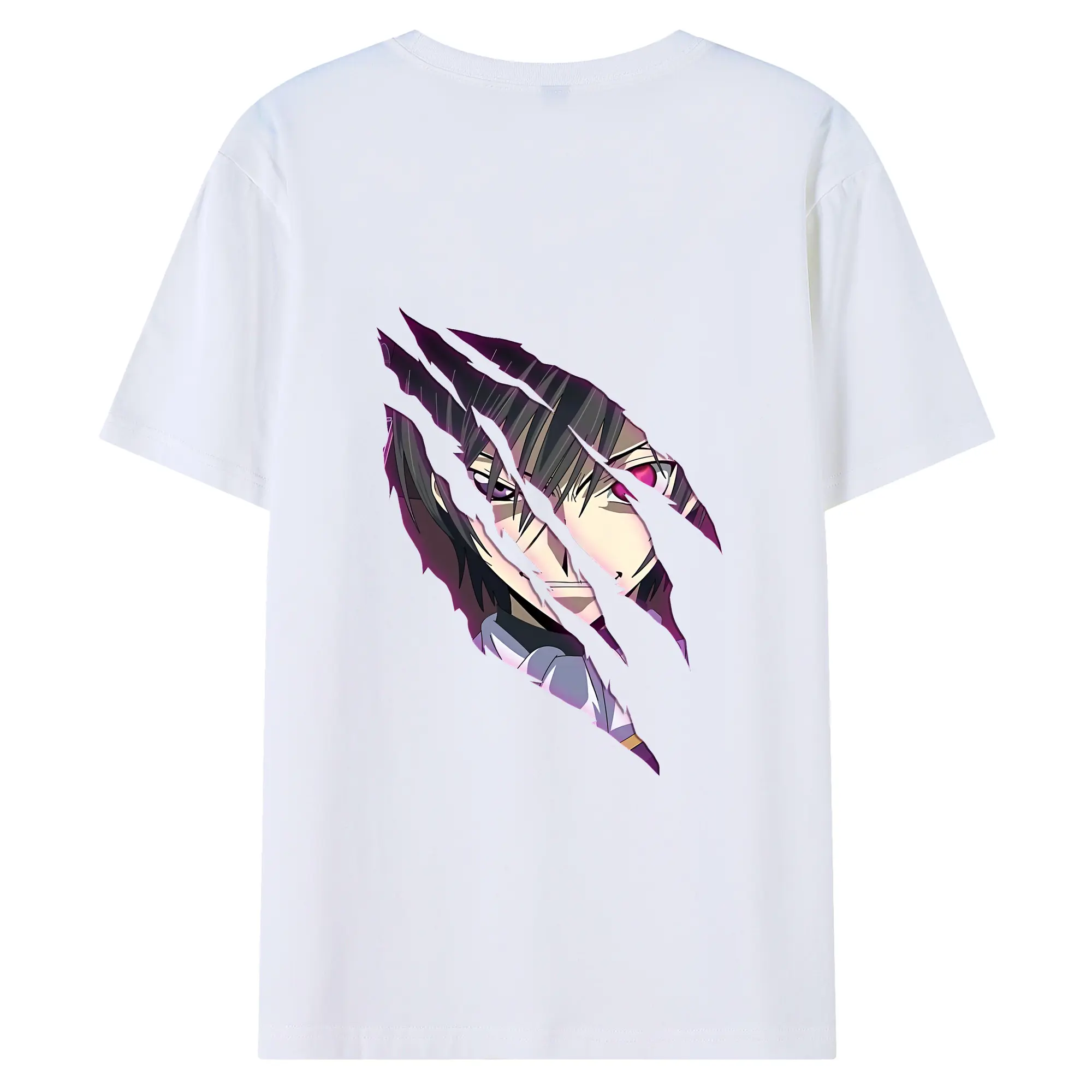 コードギアス 反逆のルルーシュ グッズ ルルーシュ・ランペルージ - 綿100％ 半袖Tシャツ ・ バックプリント ・ 快適 通気性 ・ 日常使い 散歩 スポーツ用