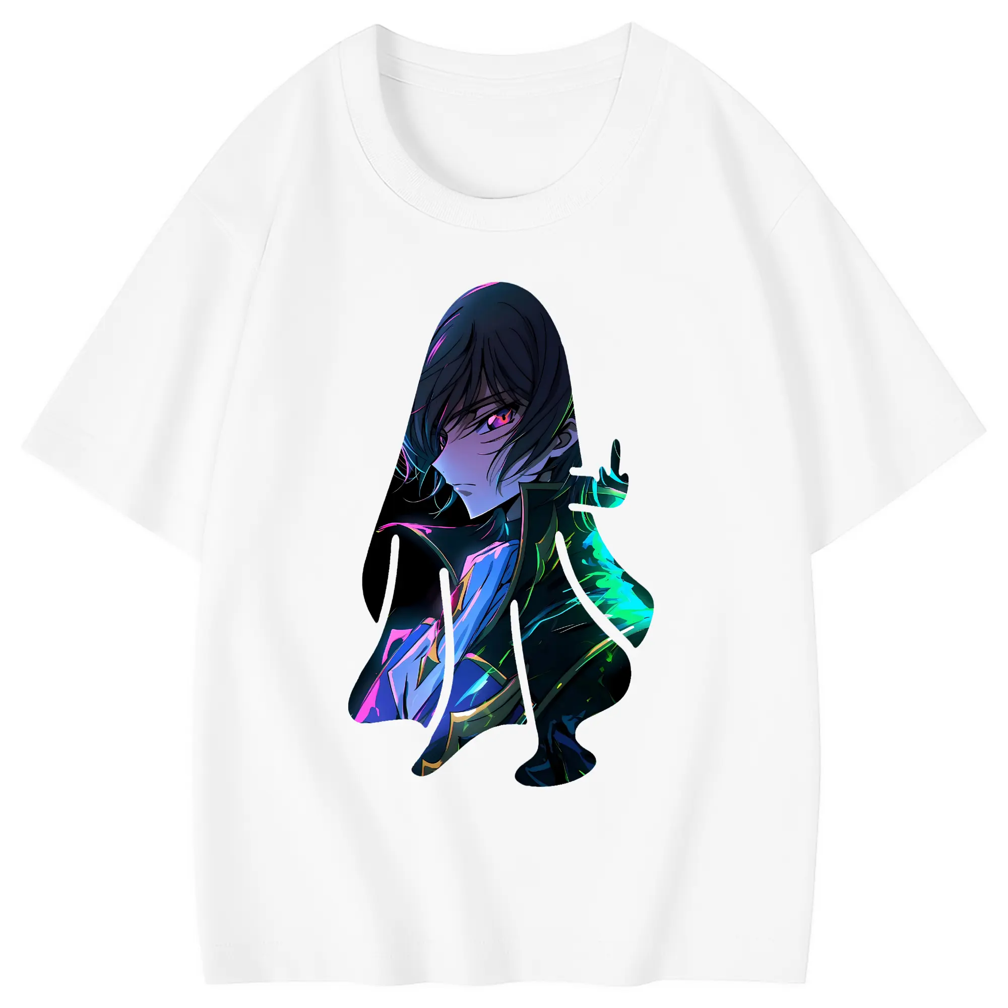 コードギアス 反逆のルルーシュ グッズ ルルーシュ・ランペルージ - 綿100％ キッズTシャツ ・ フロントプリント ・ 快適 通気性 ・ スポーツ カジュアル 散歩用