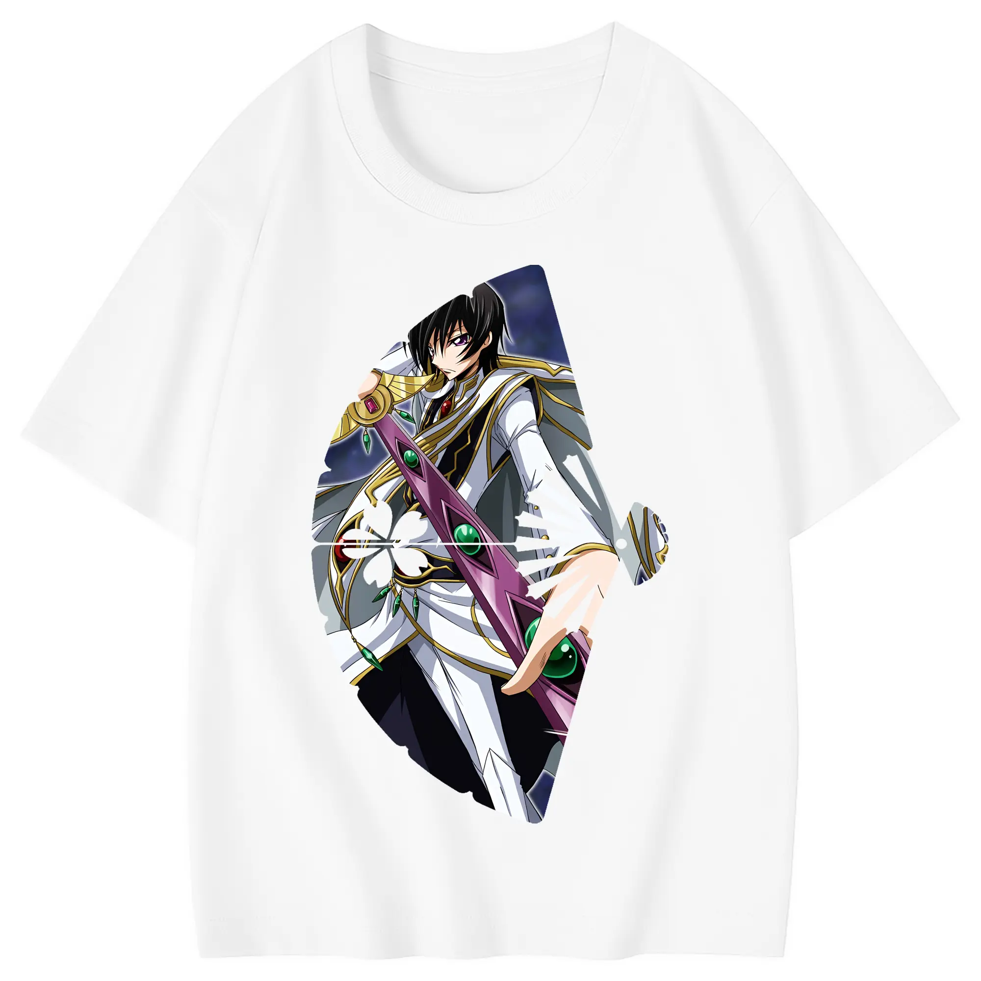 コードギアス 反逆のルルーシュ グッズ ルルーシュ・ランペルージ - 綿100％ キッズTシャツ ・ フロントプリント ・ 快適 通気性 ・ スポーツ カジュアル 散歩用
