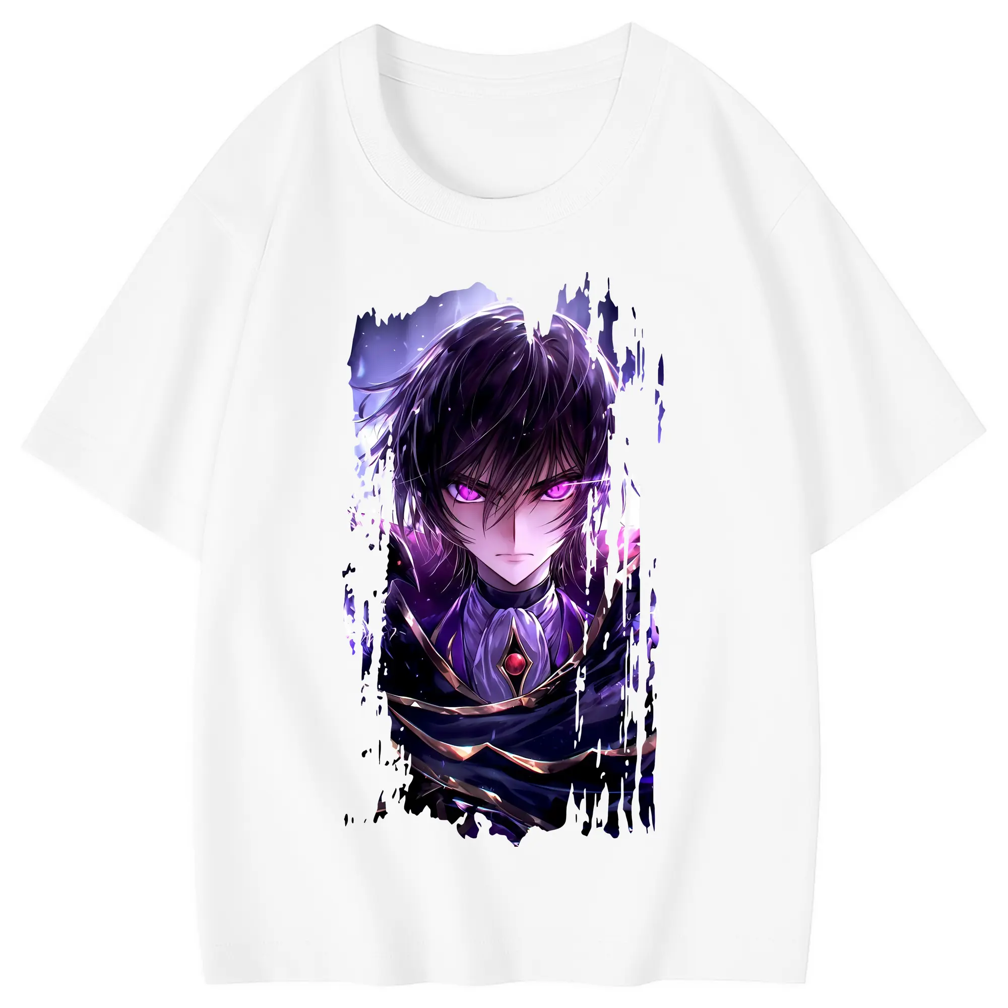 コードギアス 反逆のルルーシュ グッズ ルルーシュ・ランペルージ - 綿100％ キッズTシャツ ・ フロントプリント ・ 快適 通気性 ・ スポーツ カジュアル 散歩用