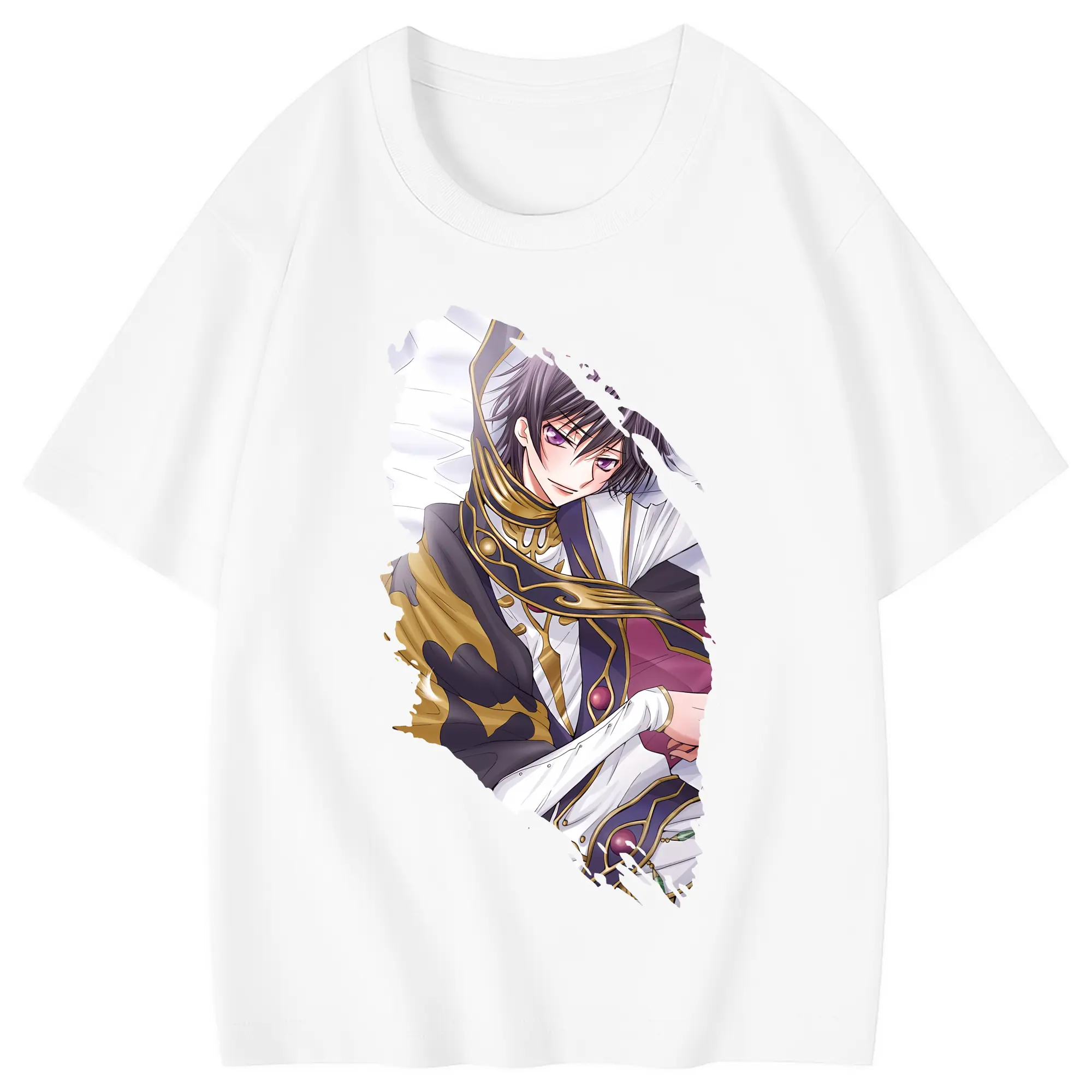 コードギアス 反逆のルルーシュ グッズ ルルーシュ・ランペルージ - 綿100％ キッズTシャツ ・ フロントプリント ・ 快適 通気性 ・ スポーツ カジュアル 散歩用