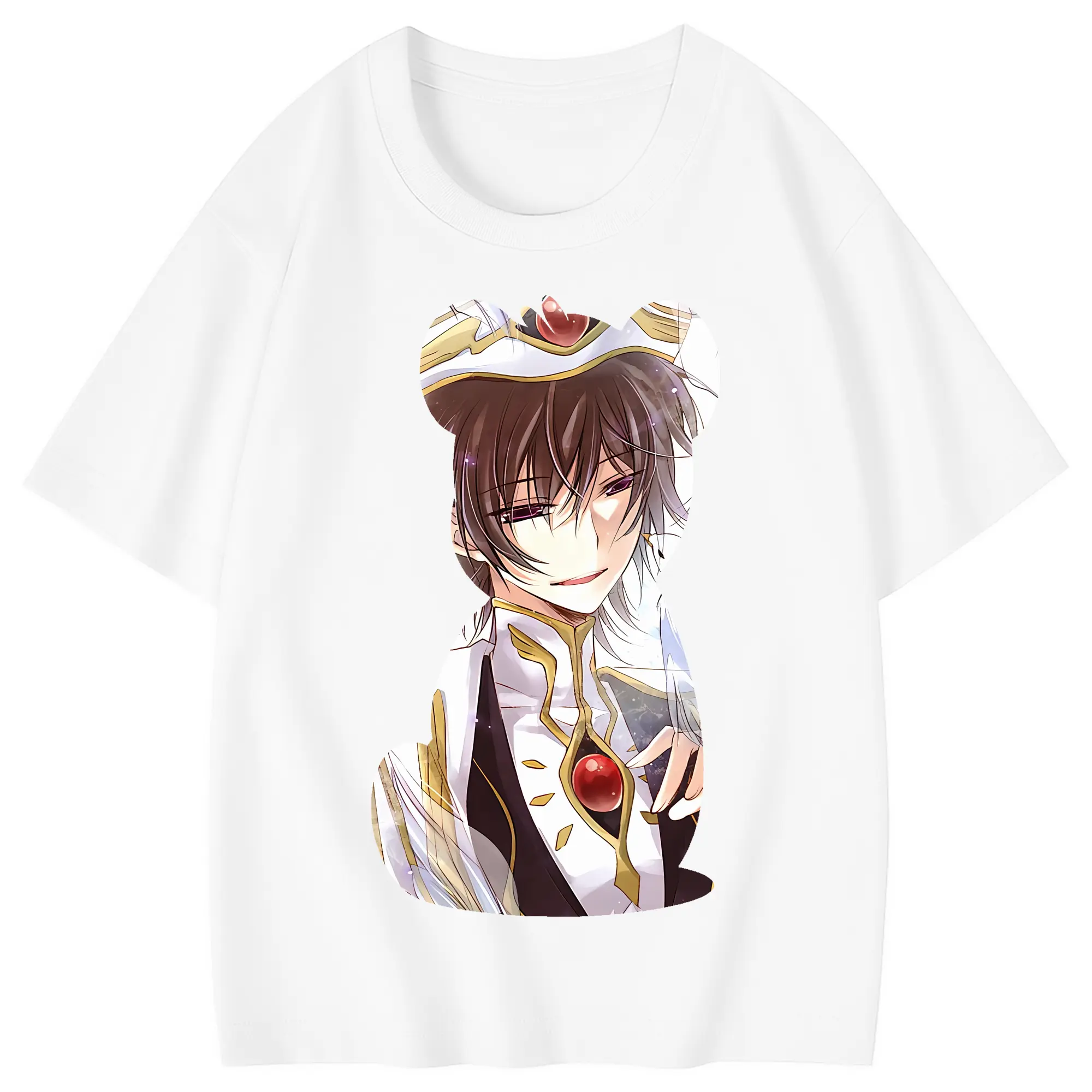 コードギアス 反逆のルルーシュ グッズ ルルーシュ・ランペルージ - 綿100％ キッズTシャツ ・ フロントプリント ・ 快適 通気性 ・ スポーツ カジュアル 散歩用