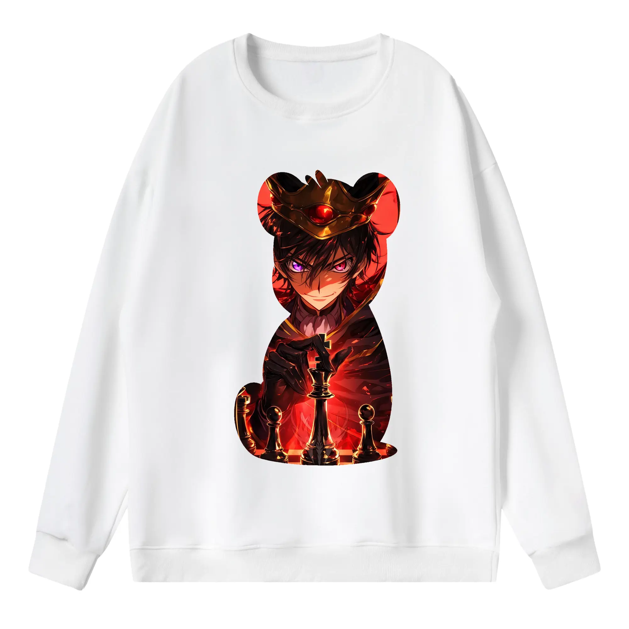 コードギアス 反逆のルルーシュ グッズ ルルーシュ・ランペルージ - 薄手 クルーネック スウェット 裏毛260g · ポリエステル 春秋向け カジュアル 男女兼用 · トレーナー デイリー スポーツ 散歩に最適