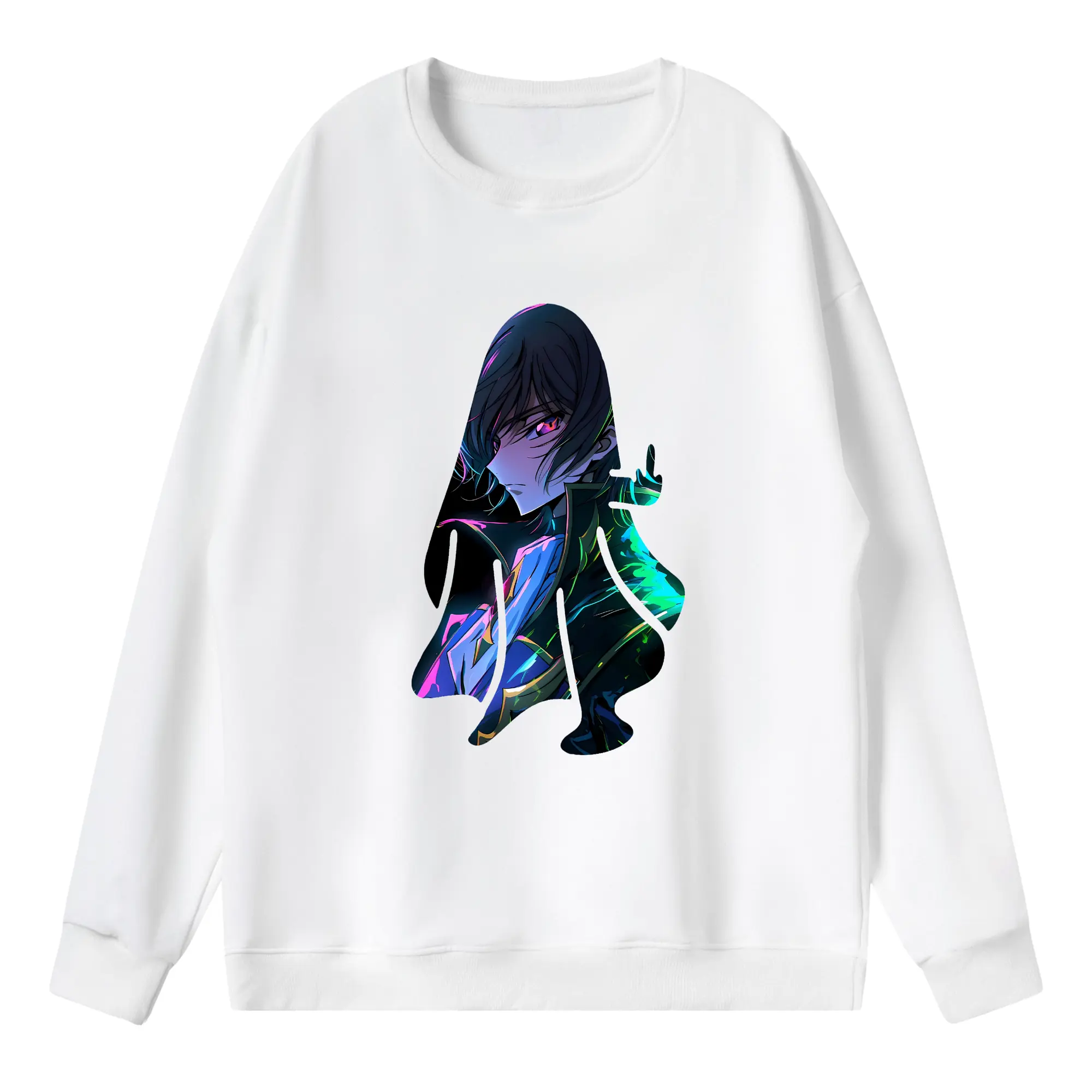 コードギアス 反逆のルルーシュ グッズ ルルーシュ・ランペルージ - 薄手 クルーネック スウェット 裏毛260g · ポリエステル 春秋向け カジュアル 男女兼用 · トレーナー デイリー スポーツ 散歩に最適