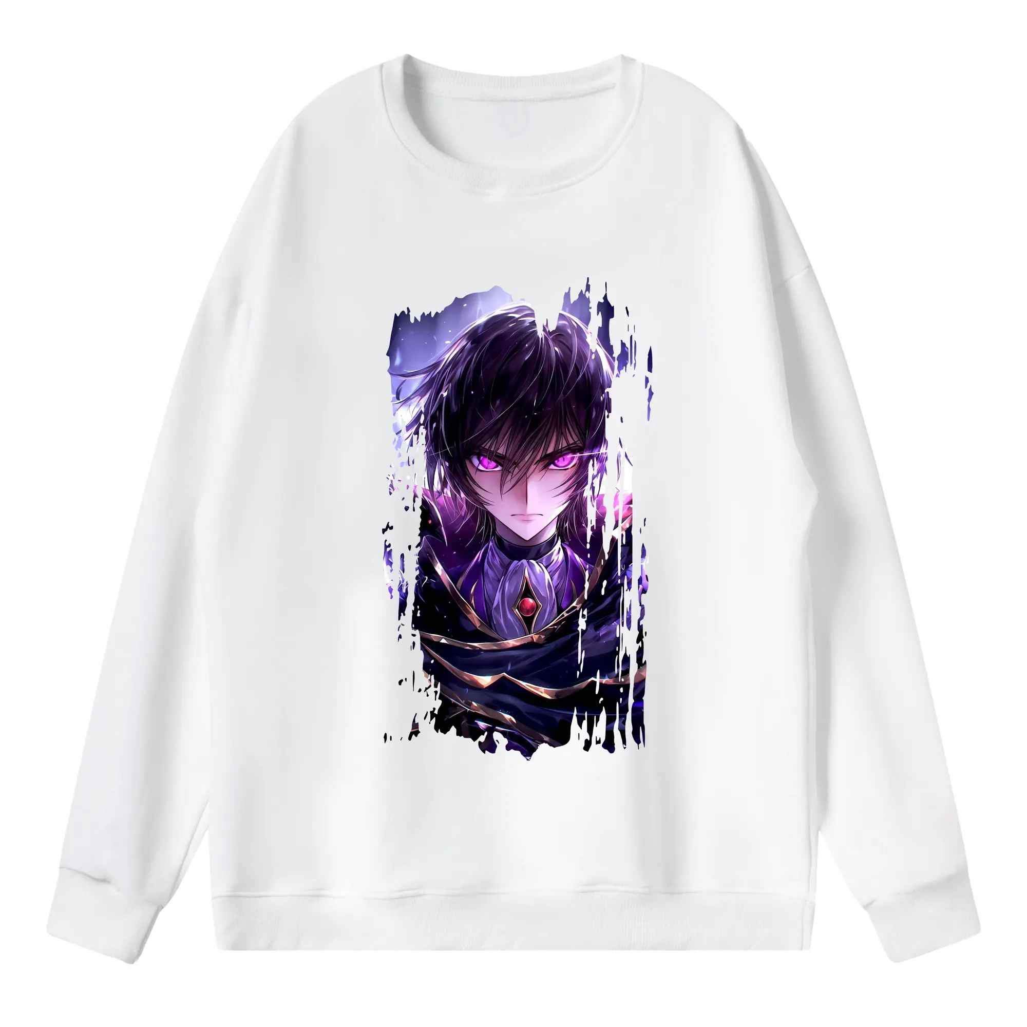 コードギアス 反逆のルルーシュ グッズ ルルーシュ・ランペルージ - 薄手 クルーネック スウェット 裏毛260g · ポリエステル 春秋向け カジュアル 男女兼用 · トレーナー デイリー スポーツ 散歩に最適