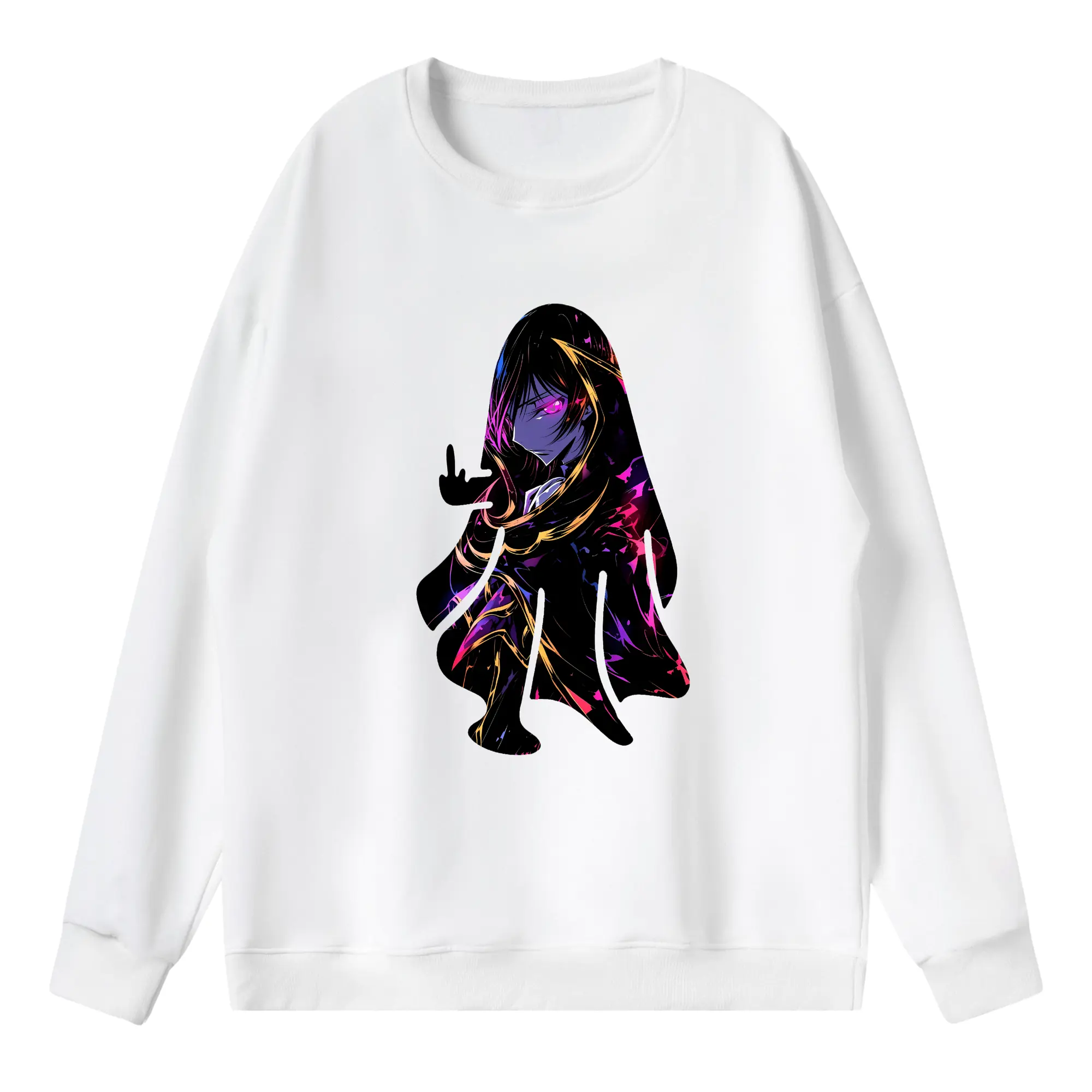 コードギアス 反逆のルルーシュ グッズ ルルーシュ・ランペルージ - 薄手 クルーネック スウェット 裏毛260g · ポリエステル 春秋向け カジュアル 男女兼用 · トレーナー デイリー スポーツ 散歩に最適