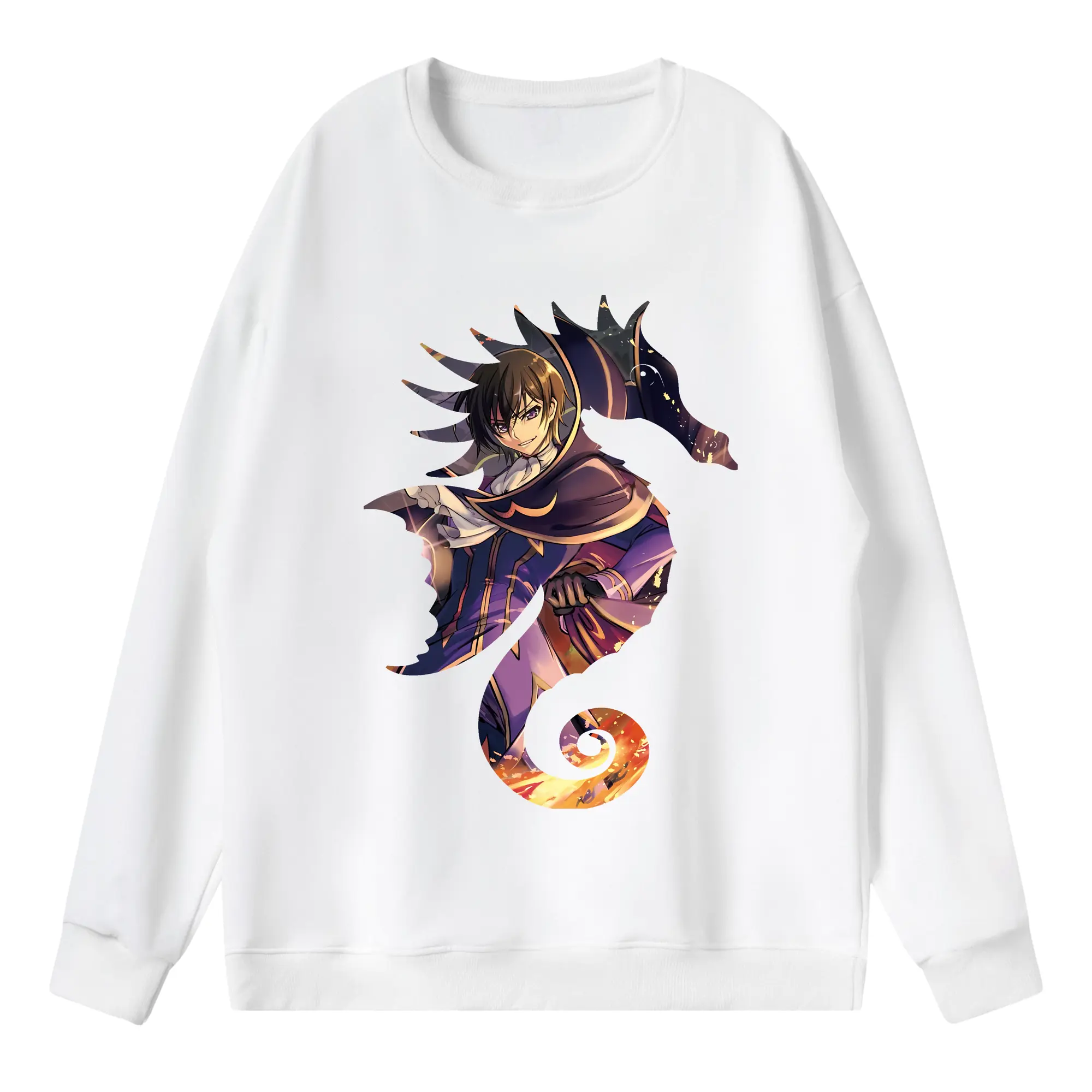 コードギアス 反逆のルルーシュ グッズ ルルーシュ・ランペルージ - 薄手 クルーネック スウェット 裏毛260g · ポリエステル 春秋向け カジュアル 男女兼用 · トレーナー デイリー スポーツ 散歩に最適