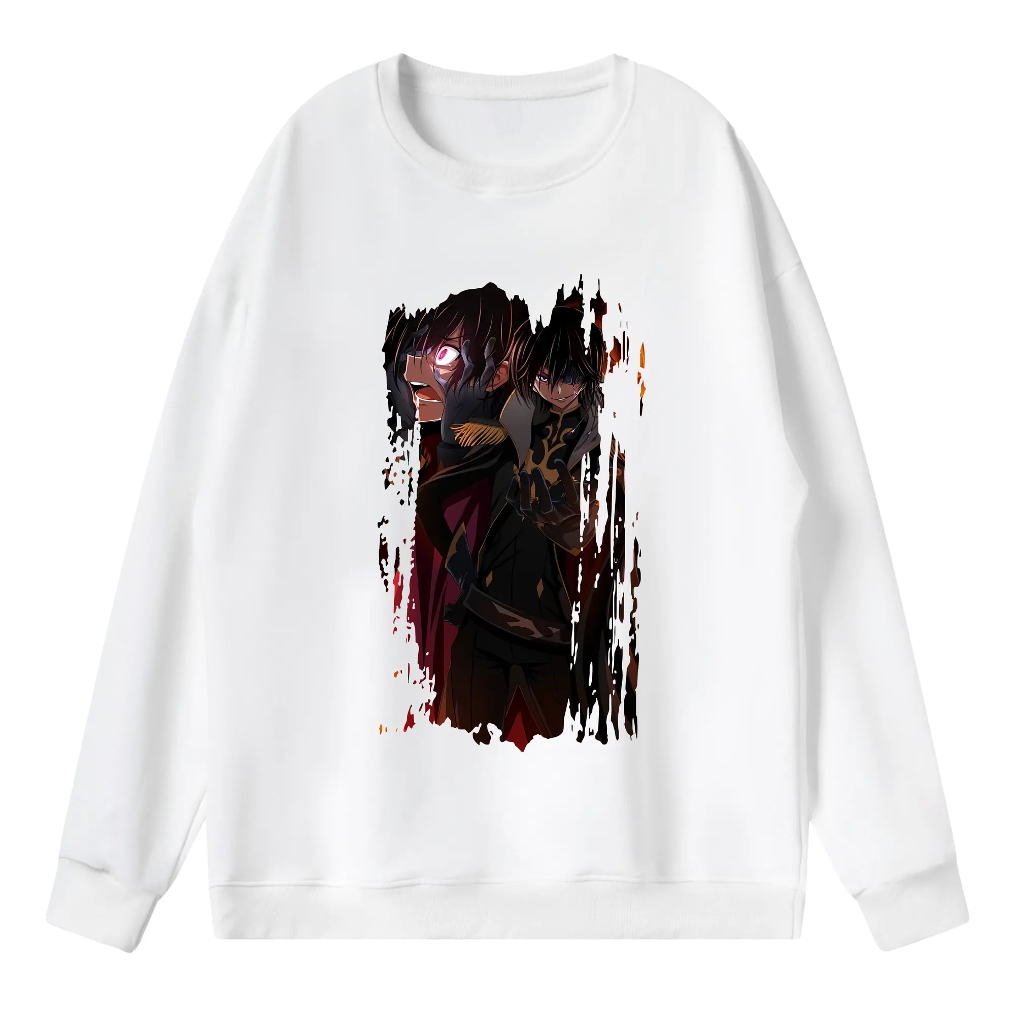 コードギアス 反逆のルルーシュ グッズ ルルーシュ・ランペルージ - 薄手 クルーネック スウェット 裏毛260g · ポリエステル 春秋向け カジュアル 男女兼用 · トレーナー デイリー スポーツ 散歩に最適