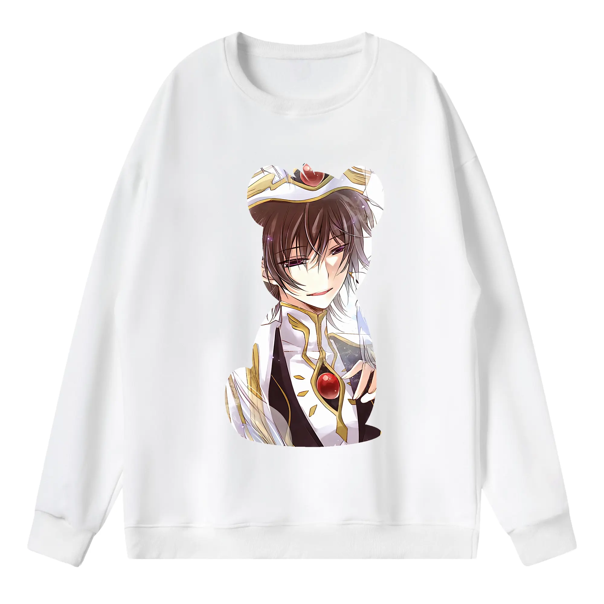 コードギアス 反逆のルルーシュ グッズ ルルーシュ・ランペルージ - 薄手 クルーネック スウェット 裏毛260g · ポリエステル 春秋向け カジュアル 男女兼用 · トレーナー デイリー スポーツ 散歩に最適