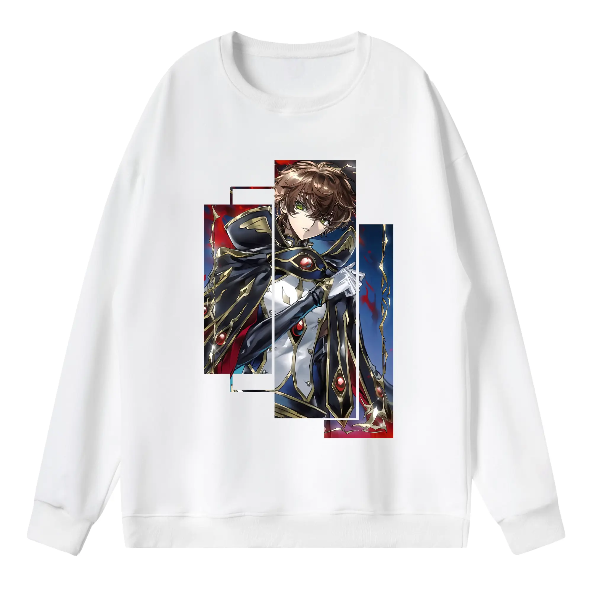 コードギアス 反逆のルルーシュ グッズ ルルーシュ・ランペルージ - 薄手 クルーネック スウェット 裏毛260g · ポリエステル 春秋向け カジュアル 男女兼用 · トレーナー デイリー スポーツ 散歩に最適