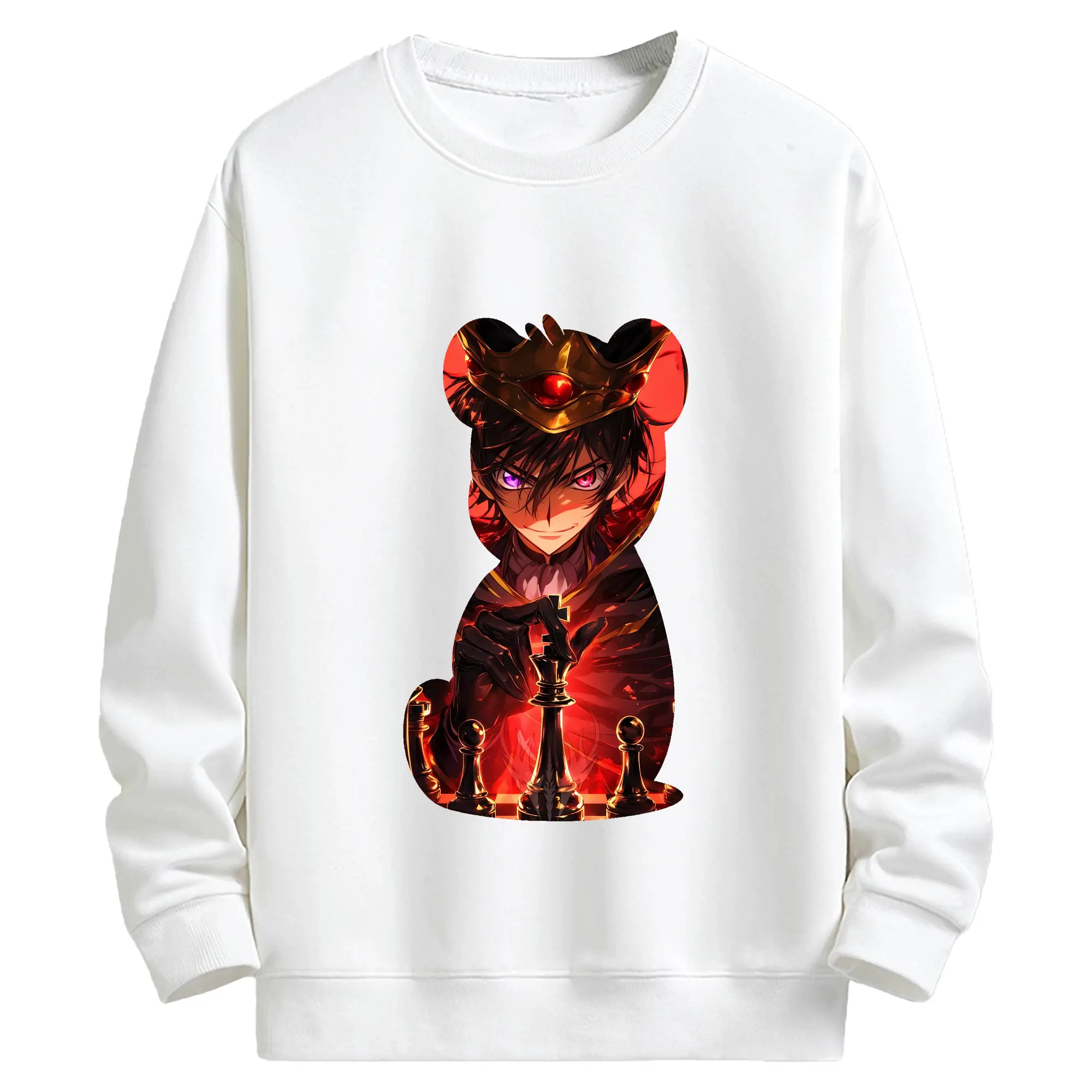 コードギアス 反逆のルルーシュ グッズ ルルーシュ・ランペルージ - キッズ クルーネックスウェットシャツ ・ フロントプリント ・ 綿80％ ポリエステル20％ ・ 快適 通学 スポーツ 日常使い お散歩用