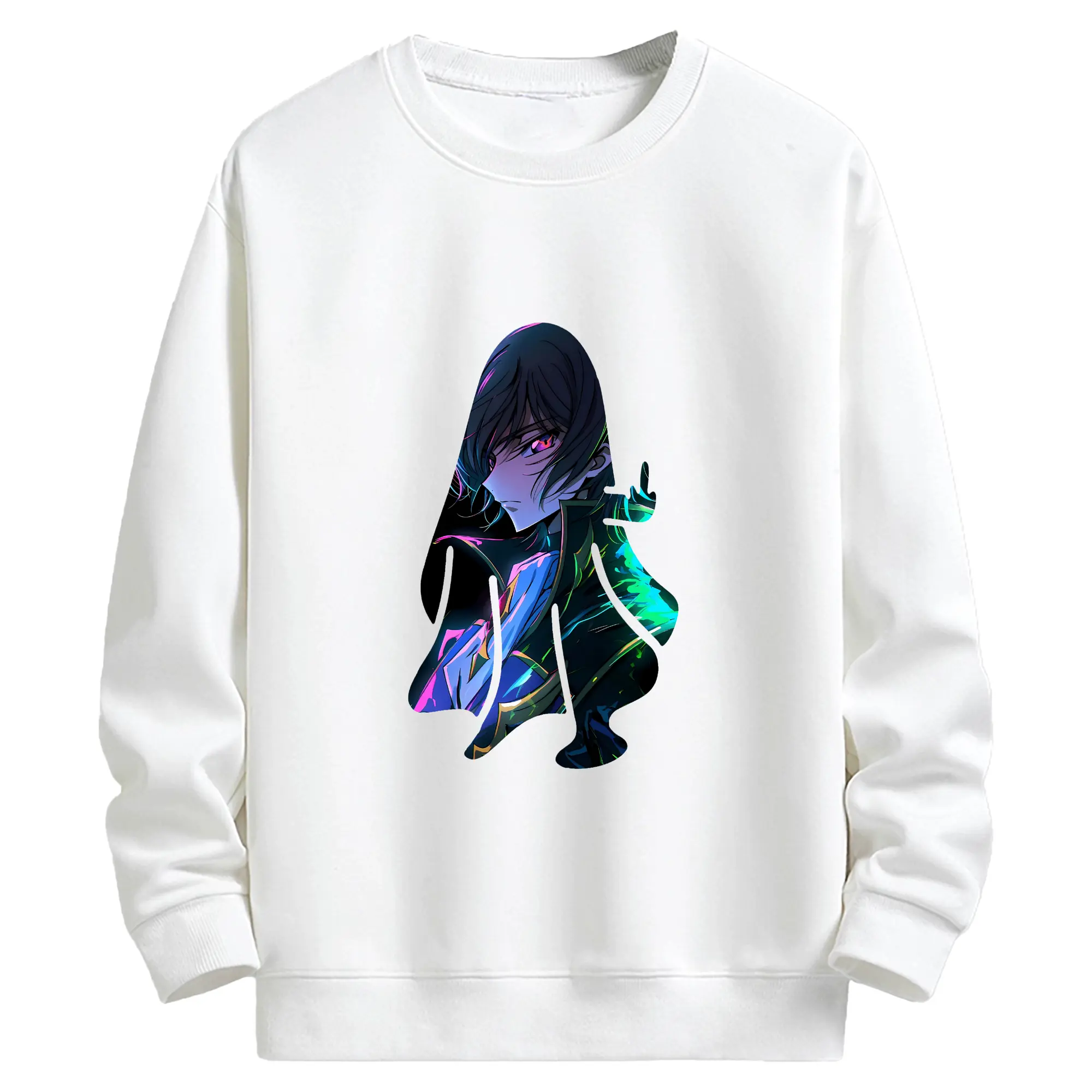 コードギアス 反逆のルルーシュ グッズ ルルーシュ・ランペルージ - キッズ クルーネックスウェットシャツ ・ フロントプリント ・ 綿80％ ポリエステル20％ ・ 快適 通学 スポーツ 日常使い お散歩用