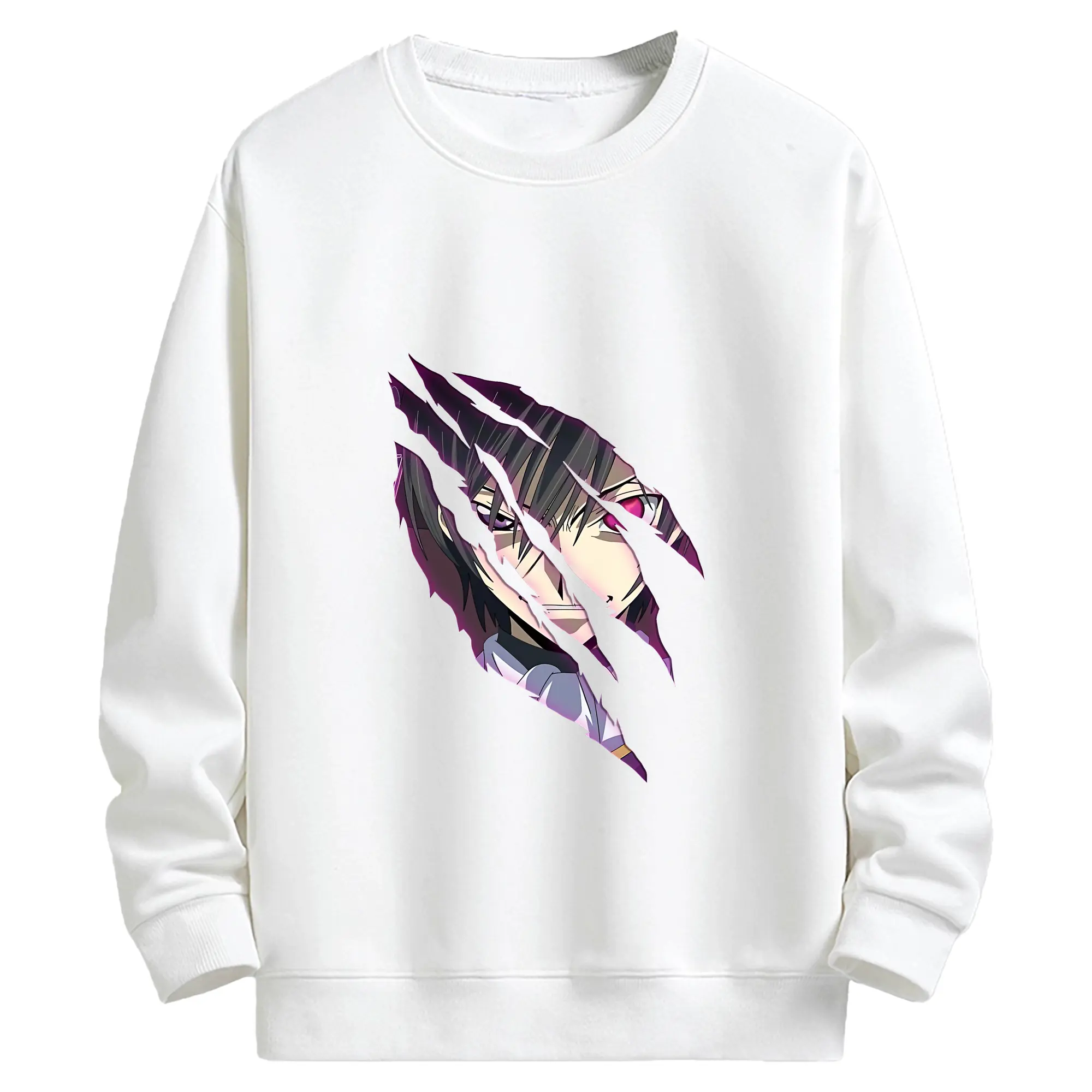 コードギアス 反逆のルルーシュ グッズ ルルーシュ・ランペルージ - キッズ クルーネックスウェットシャツ ・ フロントプリント ・ 綿80％ ポリエステル20％ ・ 快適 通学 スポーツ 日常使い お散歩用