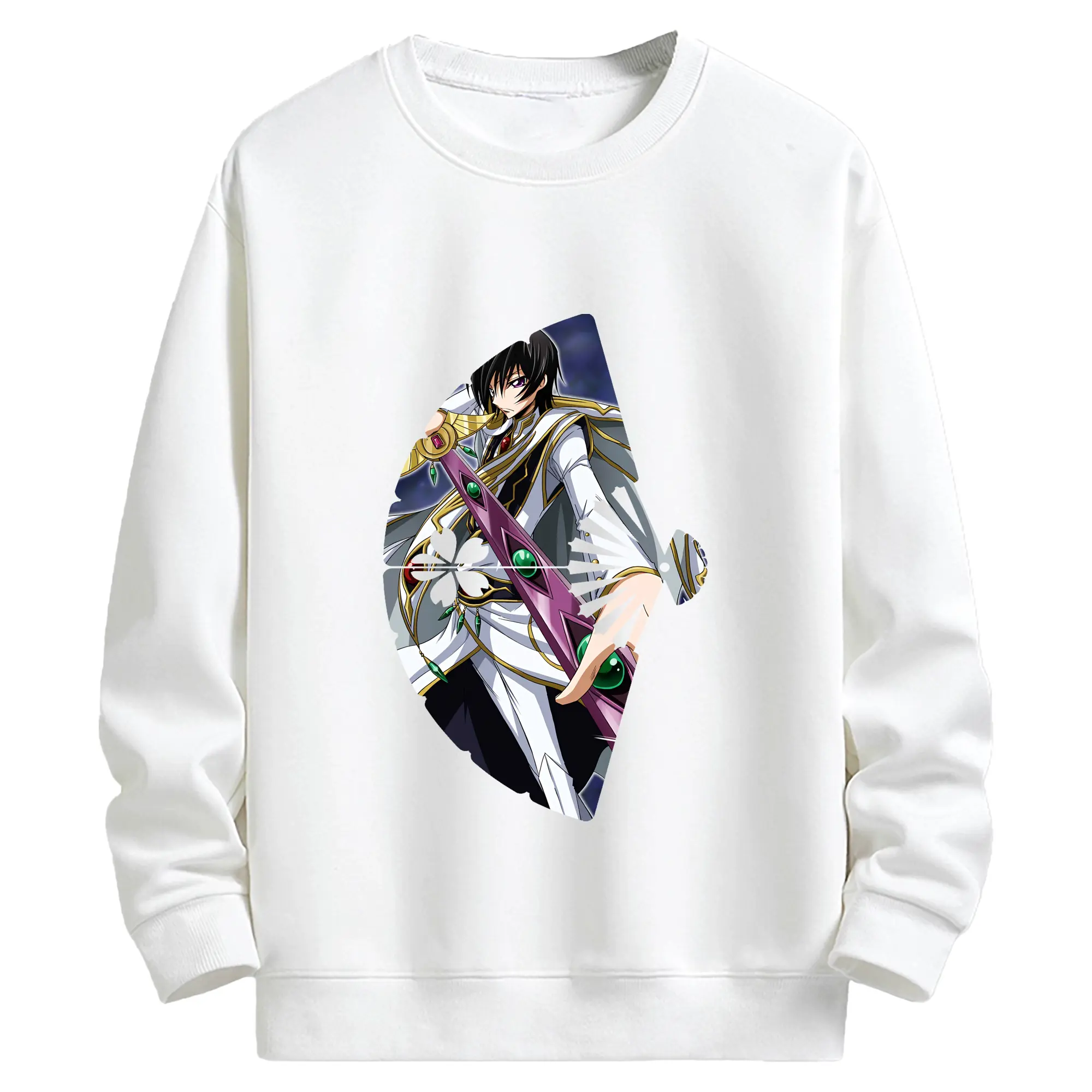 コードギアス 反逆のルルーシュ グッズ ルルーシュ・ランペルージ - キッズ クルーネックスウェットシャツ ・ フロントプリント ・ 綿80％ ポリエステル20％ ・ 快適 通学 スポーツ 日常使い お散歩用