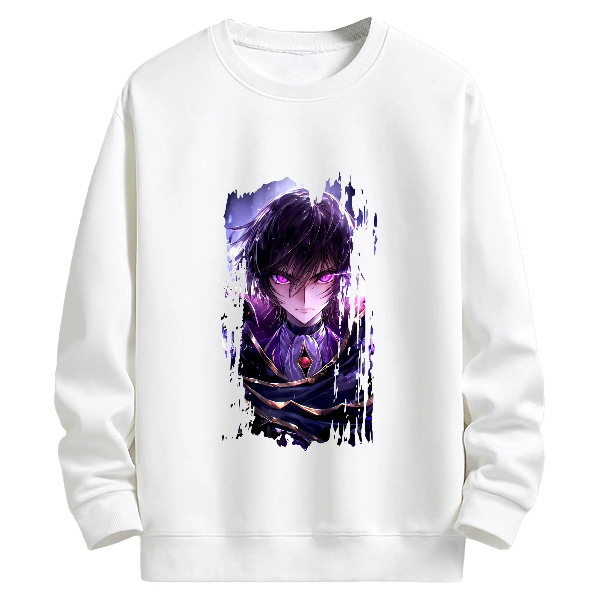 コードギアス 反逆のルルーシュ グッズ ルルーシュ・ランペルージ - キッズ クルーネックスウェットシャツ ・ フロントプリント ・ 綿80％ ポリエステル20％ ・ 快適 通学 スポーツ 日常使い お散歩用