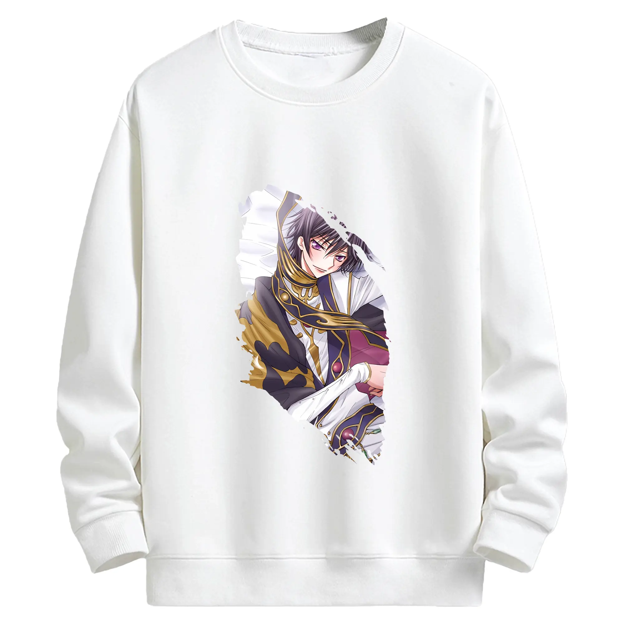 コードギアス 反逆のルルーシュ グッズ ルルーシュ・ランペルージ - キッズ クルーネックスウェットシャツ ・ フロントプリント ・ 綿80％ ポリエステル20％ ・ 快適 通学 スポーツ 日常使い お散歩用