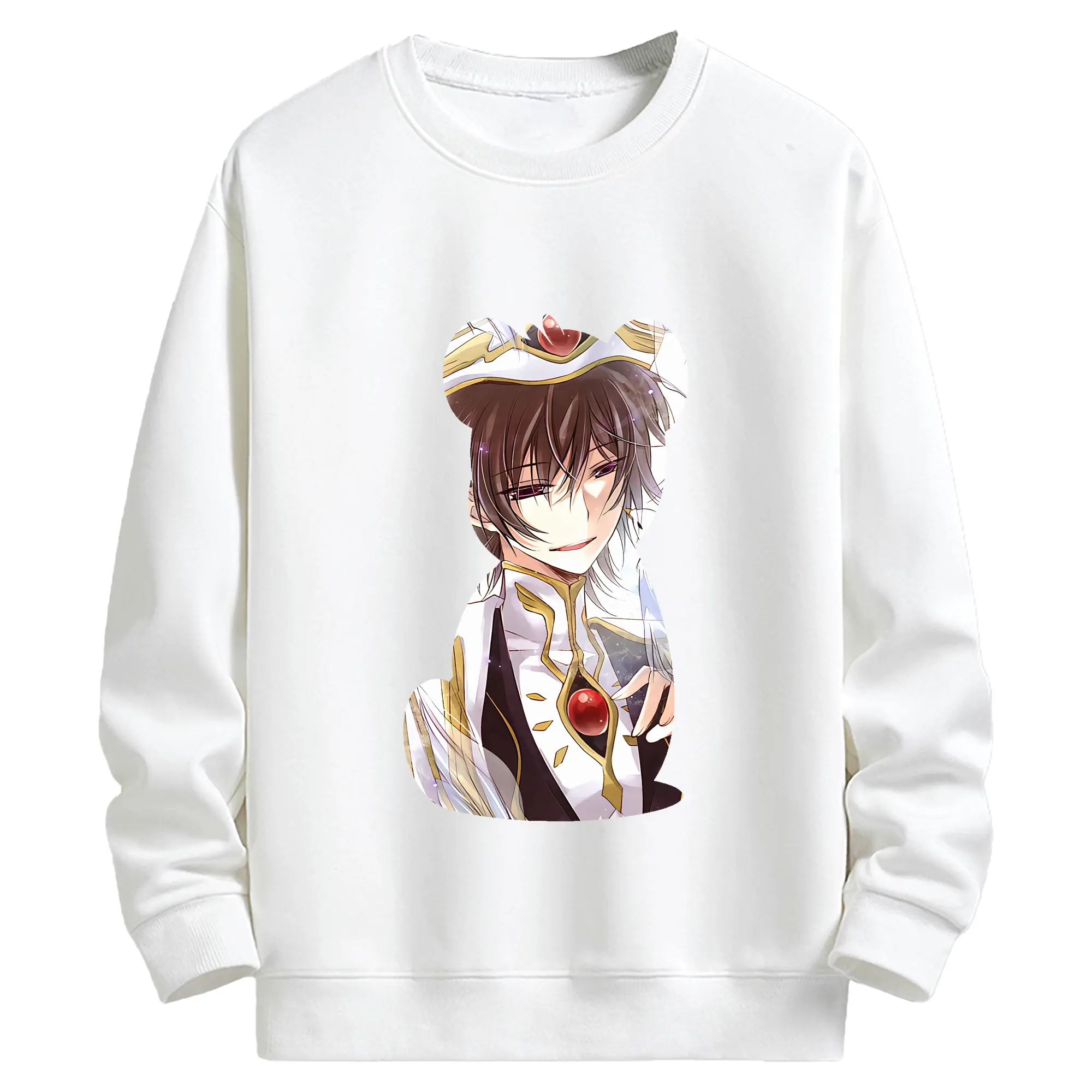 コードギアス 反逆のルルーシュ グッズ ルルーシュ・ランペルージ - キッズ クルーネックスウェットシャツ ・ フロントプリント ・ 綿80％ ポリエステル20％ ・ 快適 通学 スポーツ 日常使い お散歩用