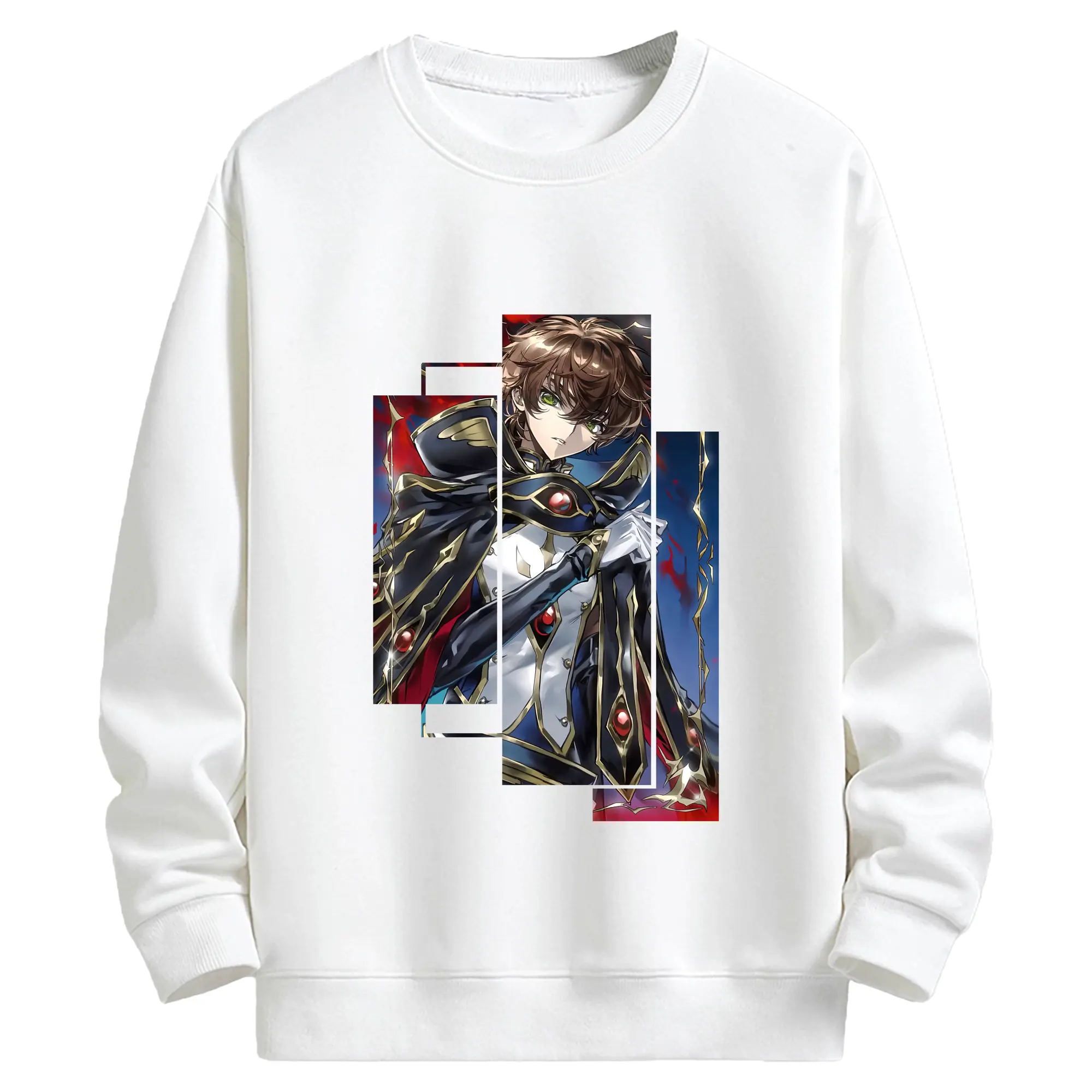 コードギアス 反逆のルルーシュ グッズ ルルーシュ・ランペルージ - キッズ クルーネックスウェットシャツ ・ フロントプリント ・ 綿80％ ポリエステル20％ ・ 快適 通学 スポーツ 日常使い お散歩用