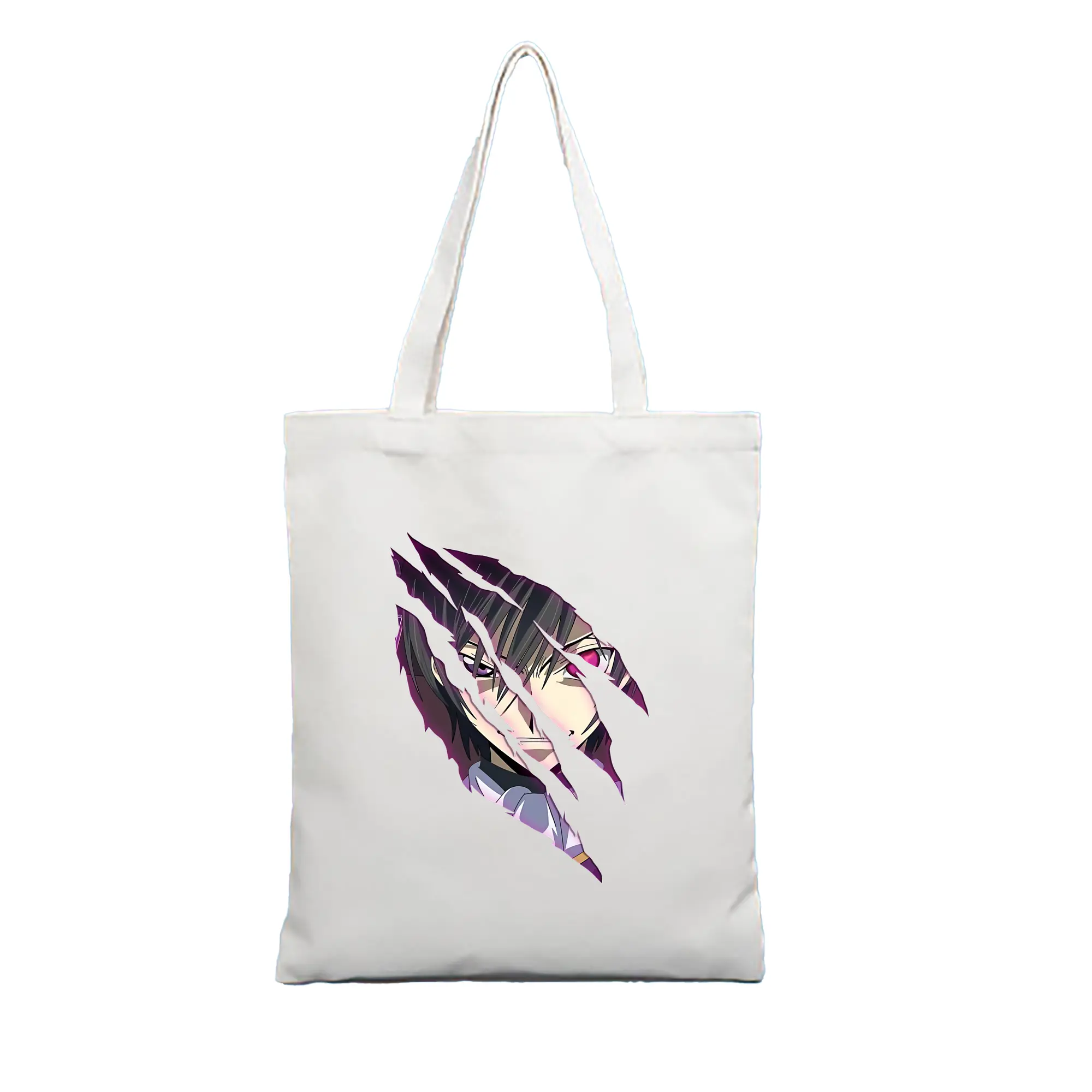 コードギアス 反逆のルルーシュ グッズ ルルーシュ・ランペルージ - 縦型キャンバス手提げバッグ（トートバッグ） ・ キャンバス素材 ・ ショッピング用 ・ 軽量 丈夫 お手入れ簡単