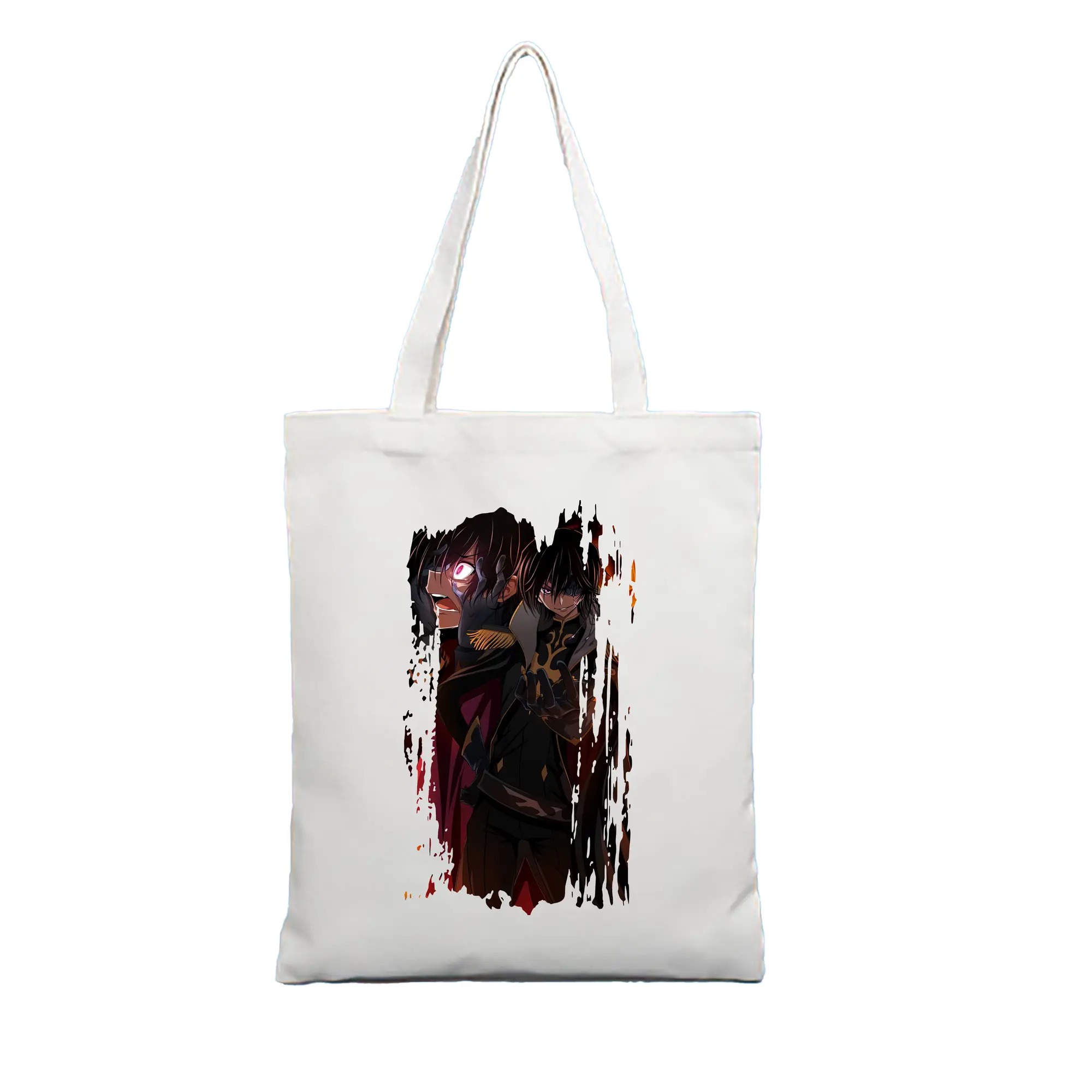 コードギアス 反逆のルルーシュ グッズ ルルーシュ・ランペルージ - 縦型キャンバス手提げバッグ（トートバッグ） ・ キャンバス素材 ・ ショッピング用 ・ 軽量 丈夫 お手入れ簡単