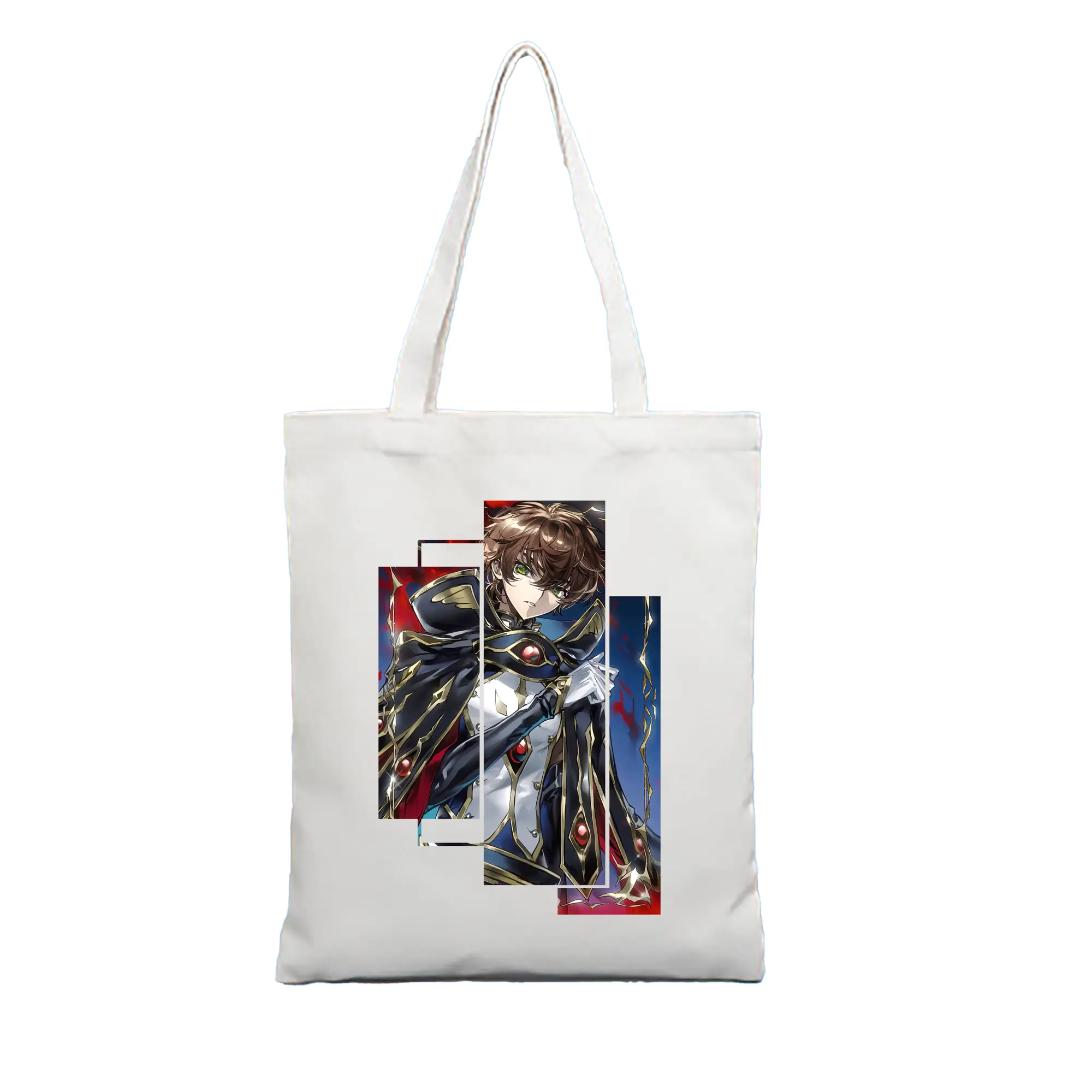 コードギアス 反逆のルルーシュ グッズ ルルーシュ・ランペルージ - 縦型キャンバス手提げバッグ（トートバッグ） ・ キャンバス素材 ・ ショッピング用 ・ 軽量 丈夫 お手入れ簡単