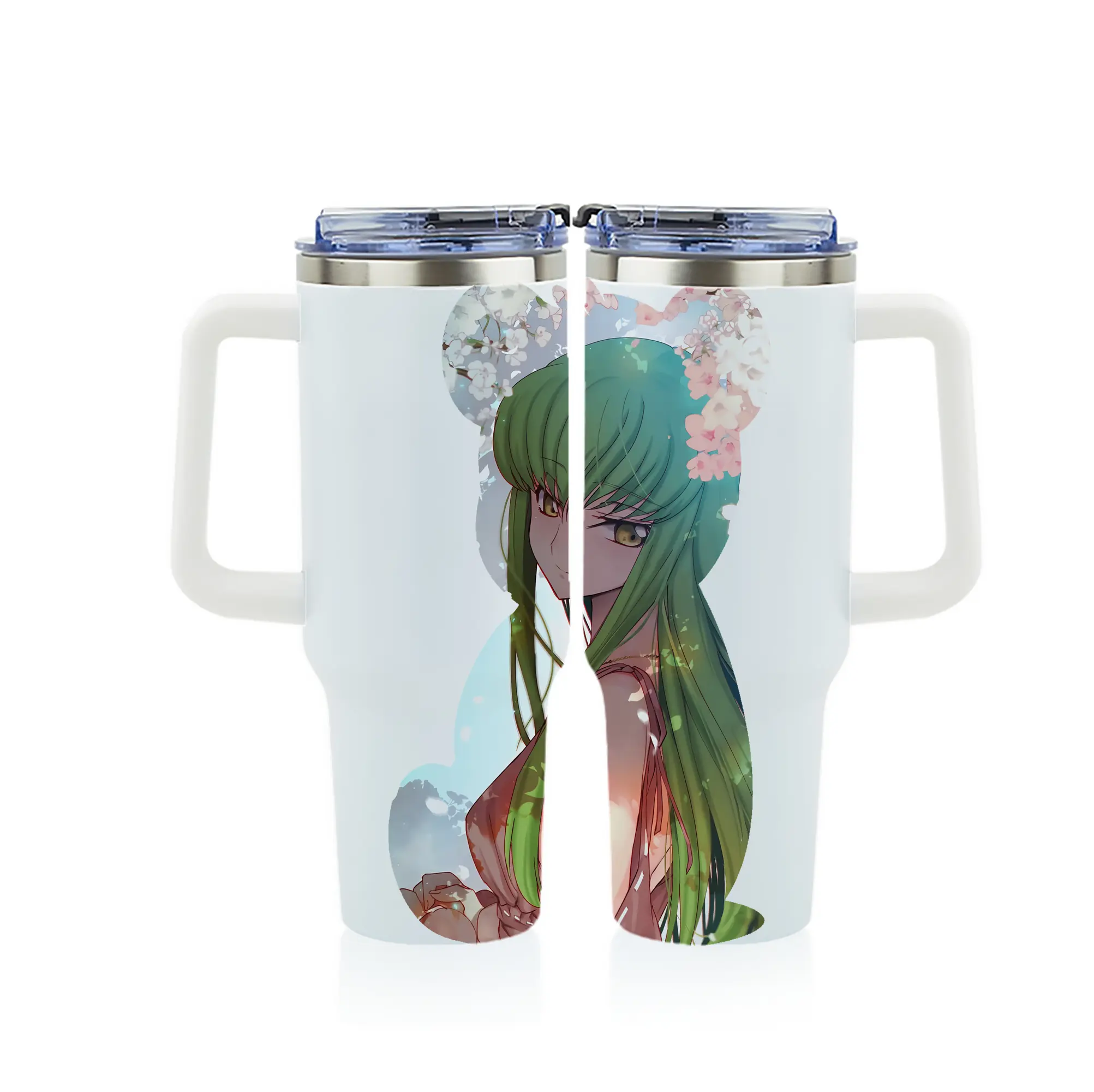 コードギアス 反逆のルルーシュ グッズ シーツー - 1200mL フルプリント車用タンブラー ・ 304ステンレス 内側 ・ 201ステンレス 外側 ・ 保温 保冷 ・ 通勤 ドライブ アウトドア用