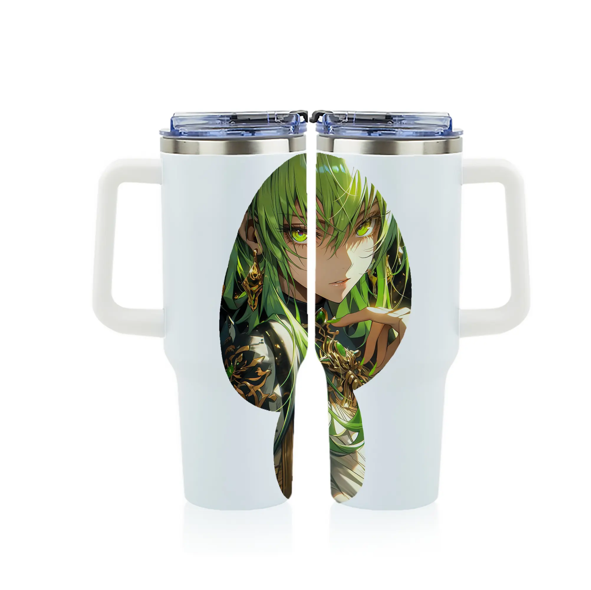 コードギアス 反逆のルルーシュ グッズ シーツー - 1200mL フルプリント車用タンブラー ・ 304ステンレス 内側 ・ 201ステンレス 外側 ・ 保温 保冷 ・ 通勤 ドライブ アウトドア用