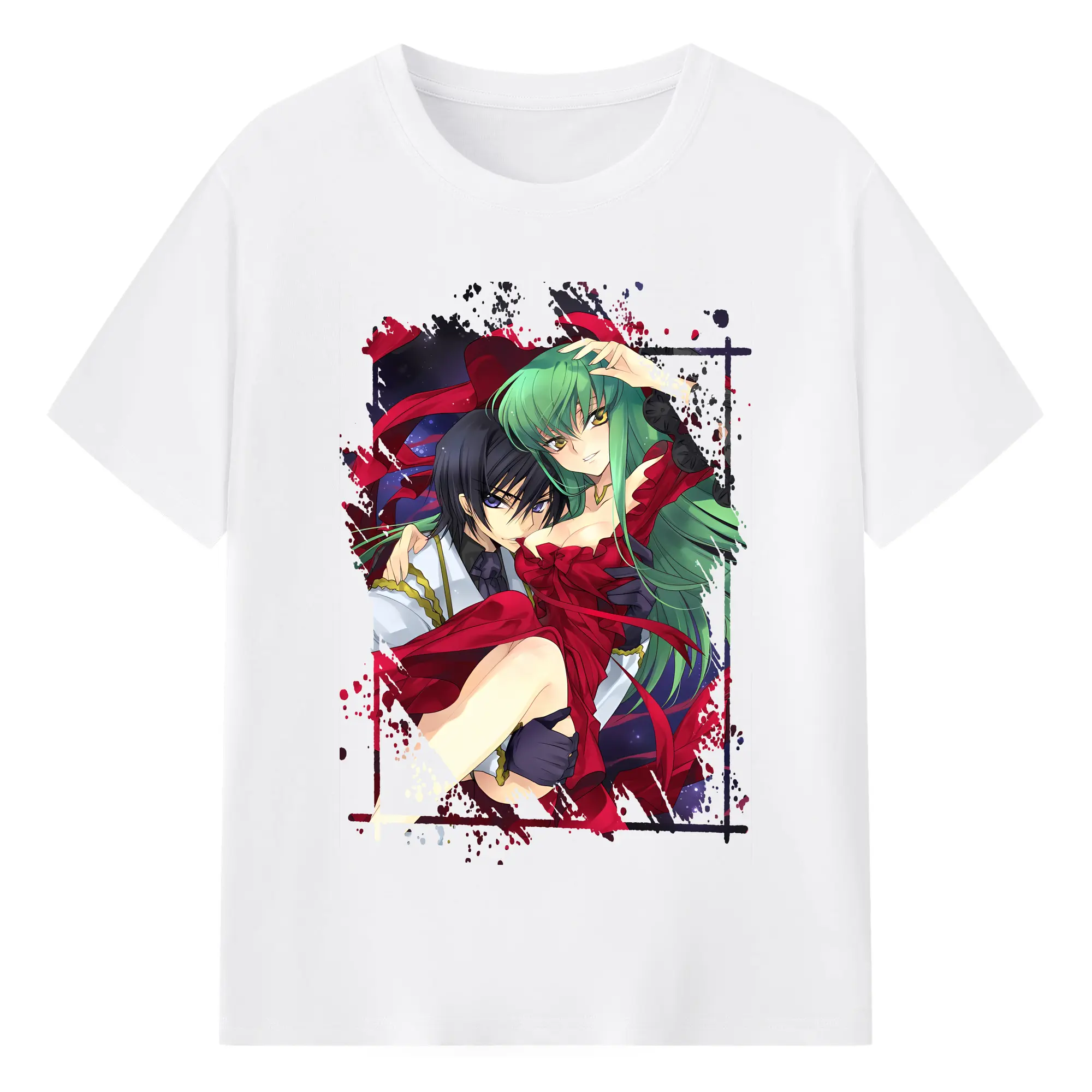 コードギアス 反逆のルルーシュ グッズ シーツー - 綿100％ 半袖Tシャツ ・ フロントプリント ・ 快適 通気性 ・ 日常使い 散歩 スポーツ用