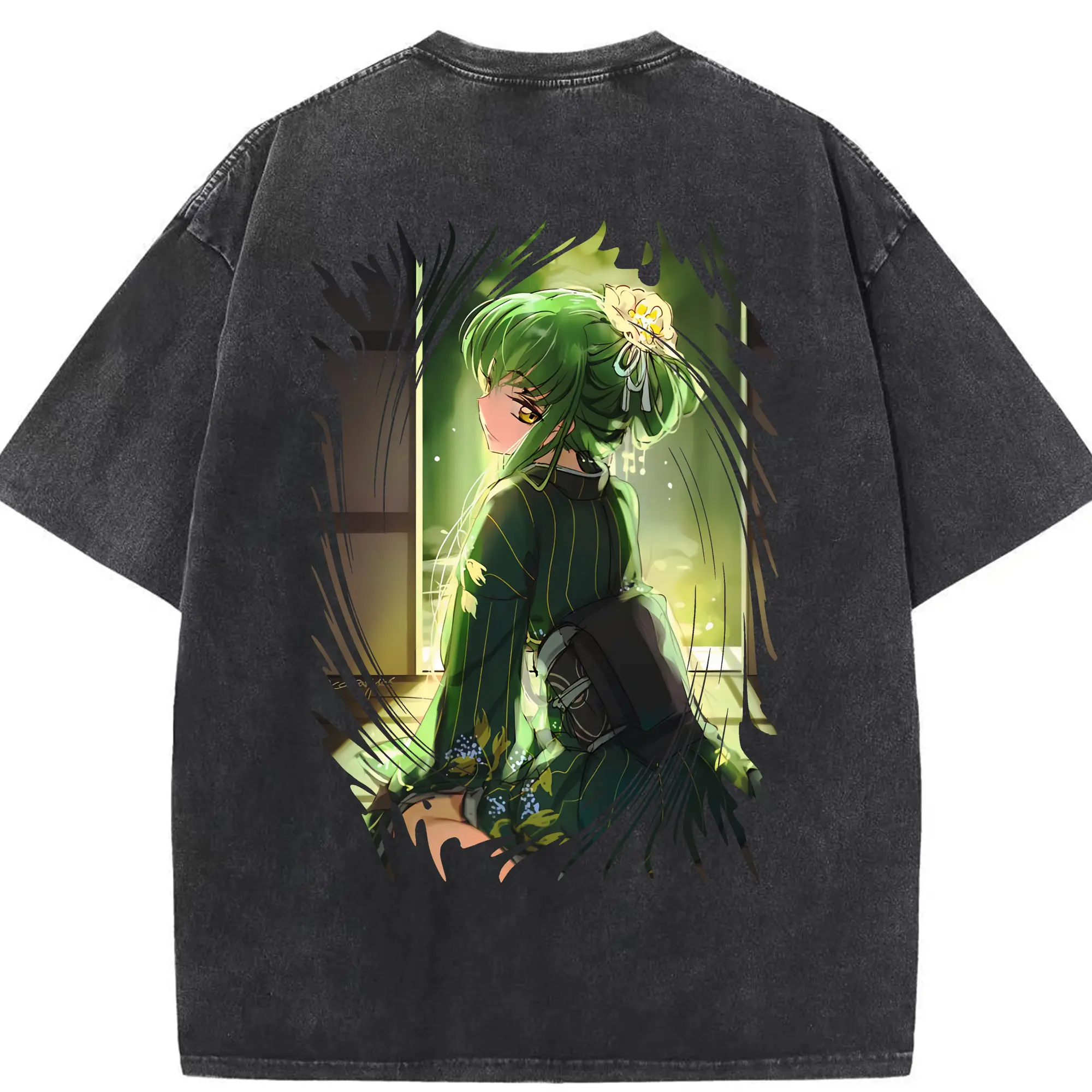 コードギアス 反逆のルルーシュ グッズ シーツー - 綿100％ ヴィンテージ風 半袖Tシャツ ・ 背面プリント ・ 柔らか肌触り ・ 通気性 快適 ・ スポーツ カジュアル 外出用