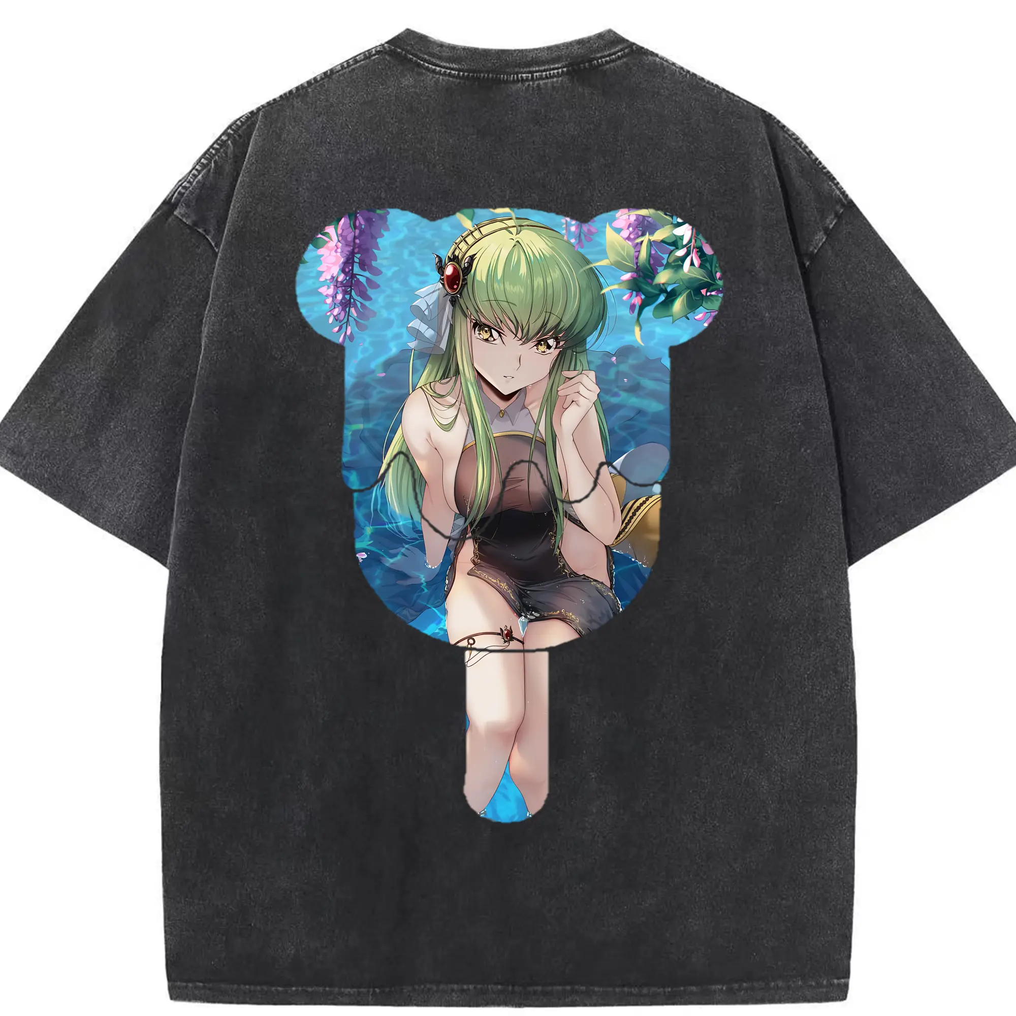 コードギアス 反逆のルルーシュ グッズ シーツー - 綿100％ ヴィンテージ風 半袖Tシャツ ・ 背面プリント ・ 柔らか肌触り ・ 通気性 快適 ・ スポーツ カジュアル 外出用