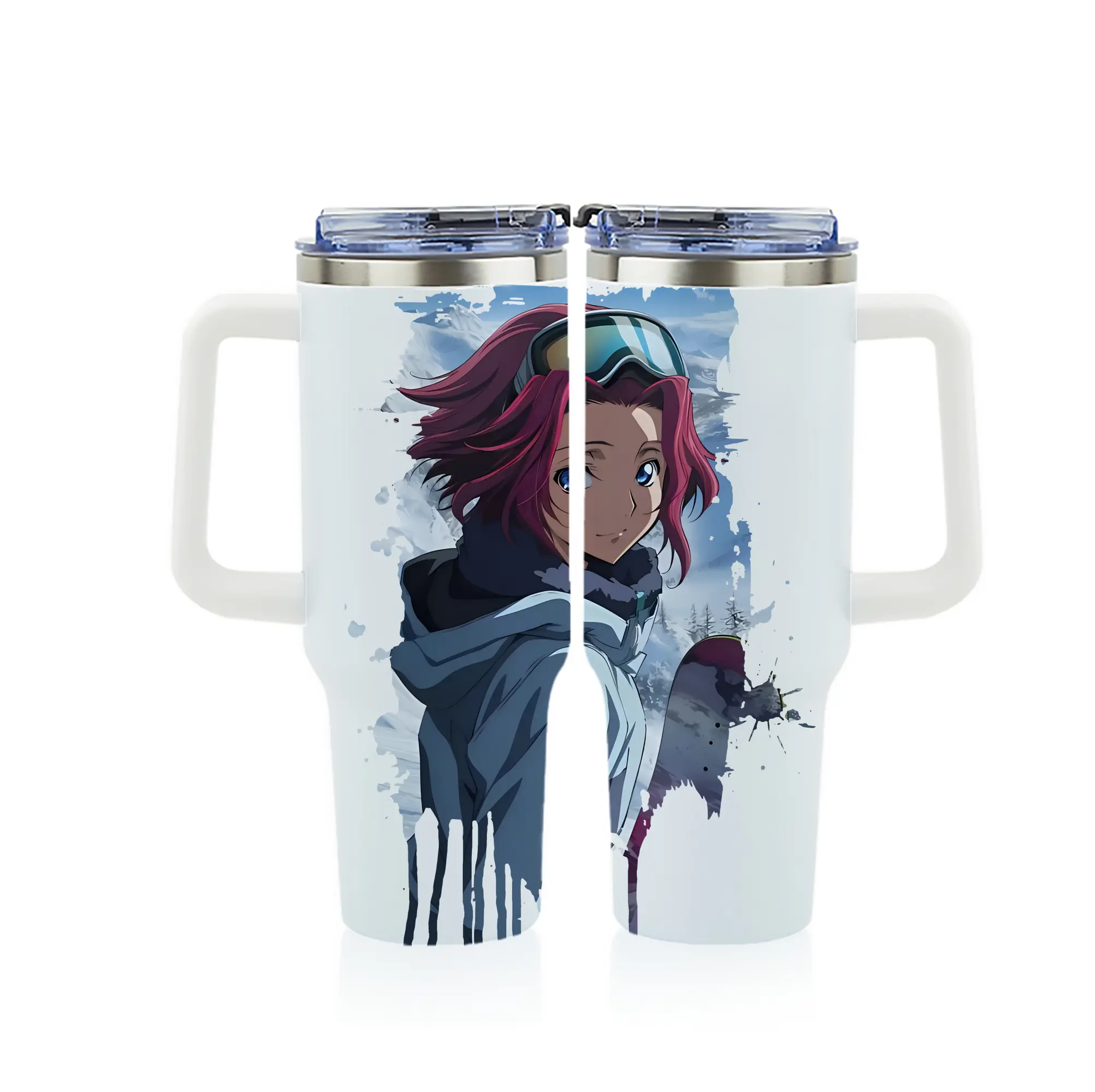 コードギアス 反逆のルルーシュ グッズ カレン・シュタットフェルト - 1200mL フルプリント車用タンブラー ・ 304ステンレス 内側 ・ 201ステンレス 外側 ・ 保温 保冷 ・ 通勤 ドライブ アウトドア用