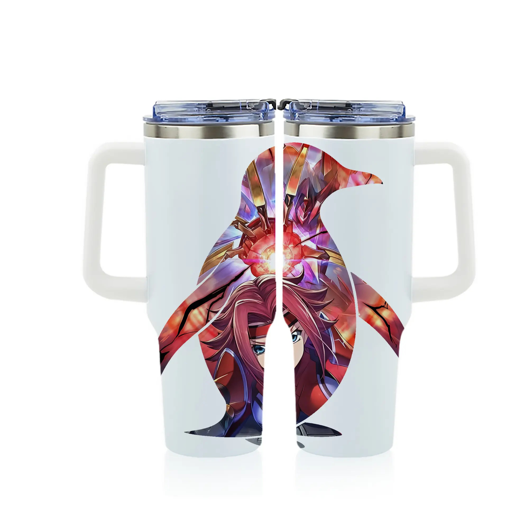 コードギアス 反逆のルルーシュ グッズ カレン・シュタットフェルト - 1200mL フルプリント車用タンブラー ・ 304ステンレス 内側 ・ 201ステンレス 外側 ・ 保温 保冷 ・ 通勤 ドライブ アウトドア用