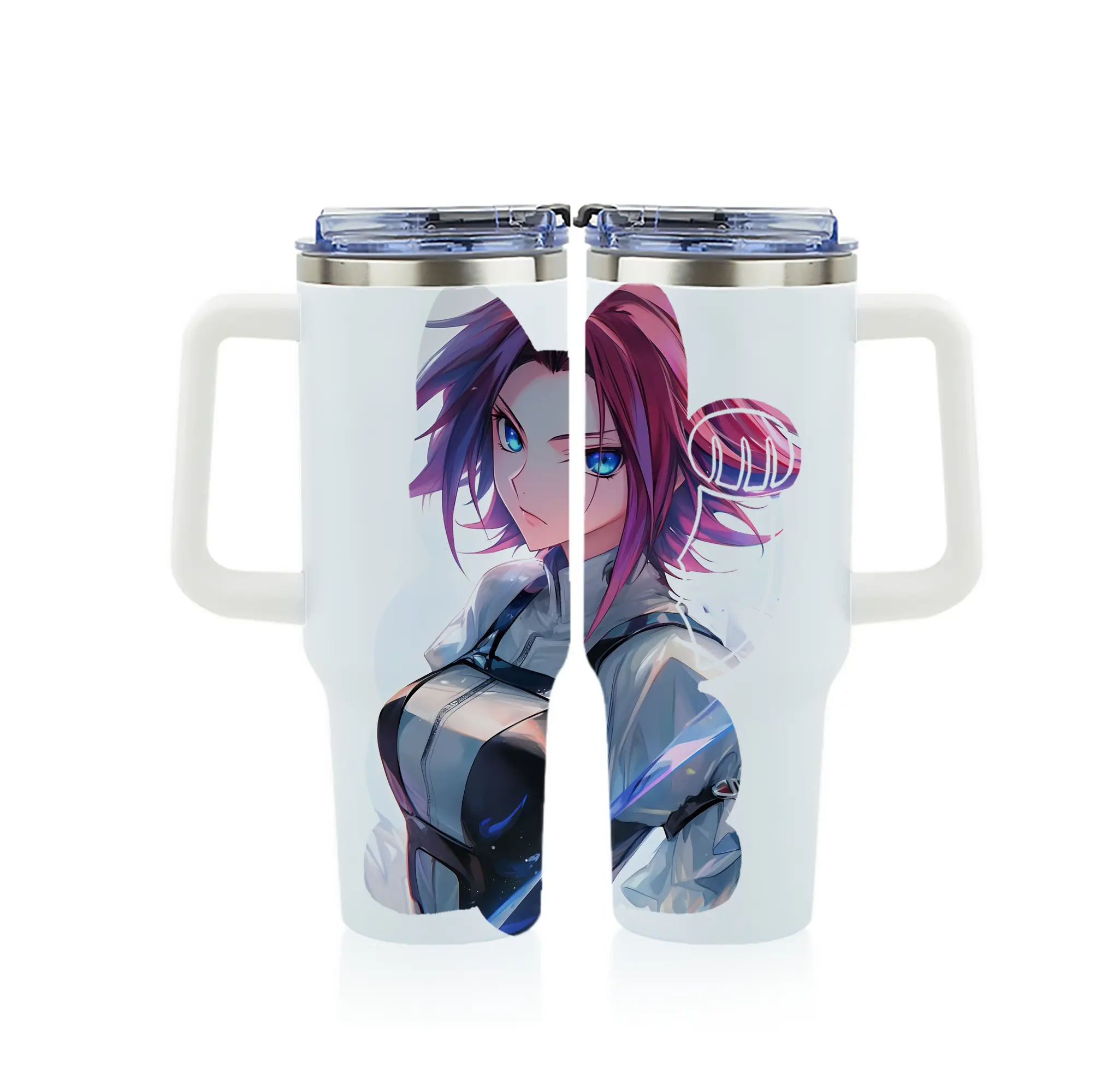 コードギアス 反逆のルルーシュ グッズ カレン・シュタットフェルト - 1200mL フルプリント車用タンブラー ・ 304ステンレス 内側 ・ 201ステンレス 外側 ・ 保温 保冷 ・ 通勤 ドライブ アウトドア用