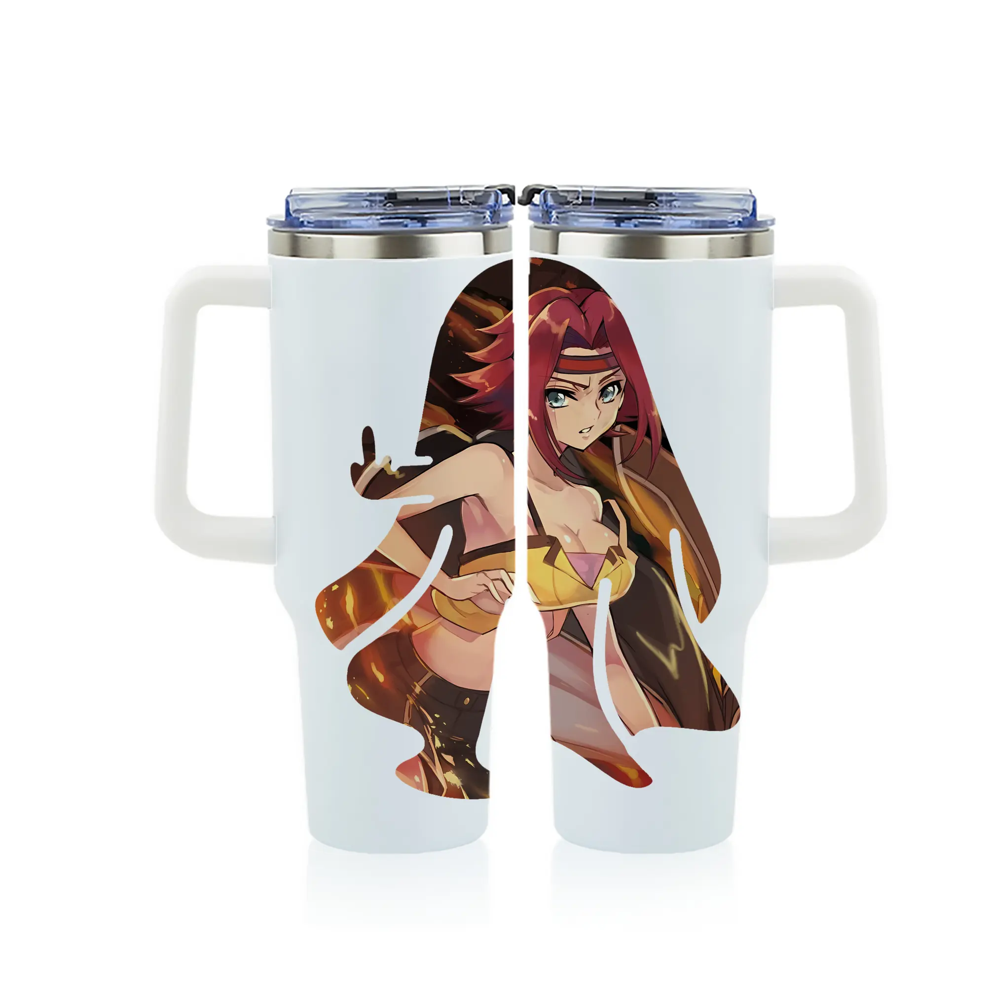 コードギアス 反逆のルルーシュ グッズ カレン・シュタットフェルト - 1200mL フルプリント車用タンブラー ・ 304ステンレス 内側 ・ 201ステンレス 外側 ・ 保温 保冷 ・ 通勤 ドライブ アウトドア用