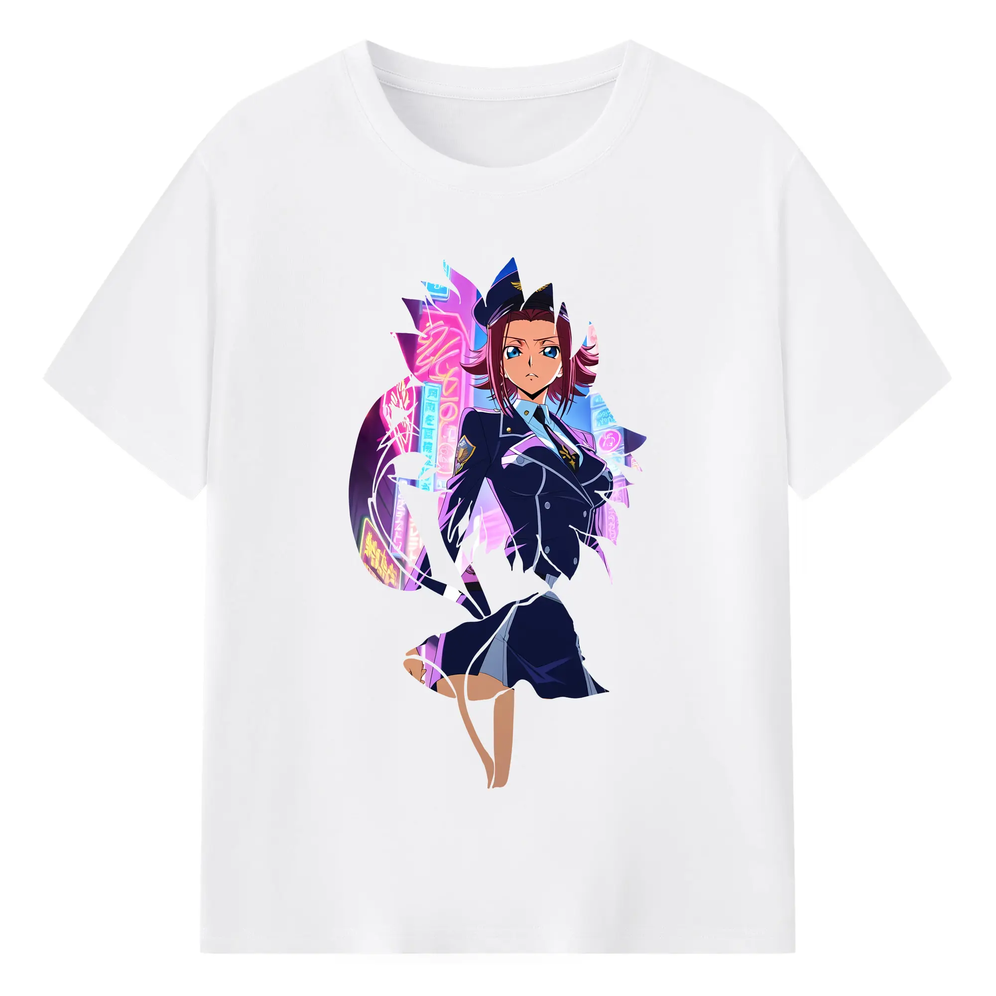 コードギアス 反逆のルルーシュ グッズ カレン・シュタットフェルト - 綿100％ 半袖Tシャツ ・ フロントプリント ・ 快適 通気性 ・ 日常使い 散歩 スポーツ用