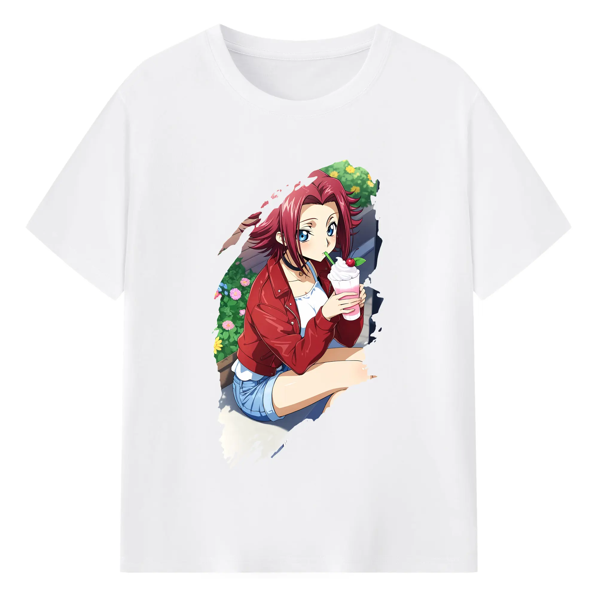 コードギアス 反逆のルルーシュ グッズ カレン・シュタットフェルト - 綿100％ 半袖Tシャツ ・ フロントプリント ・ 快適 通気性 ・ 日常使い 散歩 スポーツ用