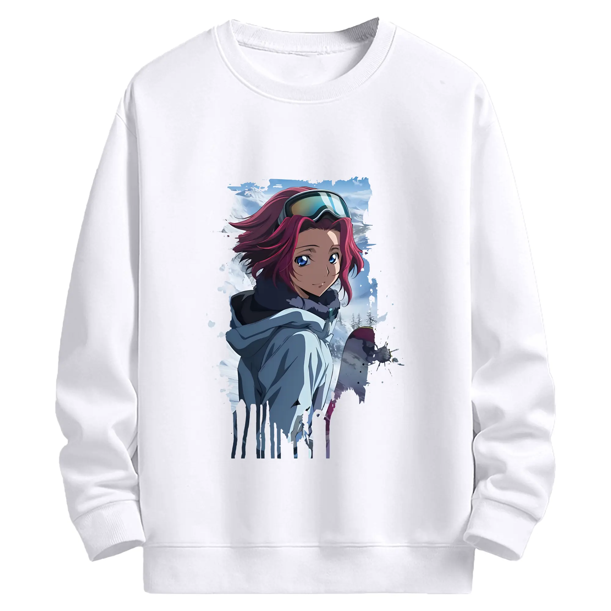 コードギアス 反逆のルルーシュ グッズ カレン・シュタットフェルト - 高品質 クルーネック スウェット ・ コットン59％ ポリエステル41％ ・ ユニセックス 長袖 トレーナー ・ カジュアル デイリー スポーツ 散歩用