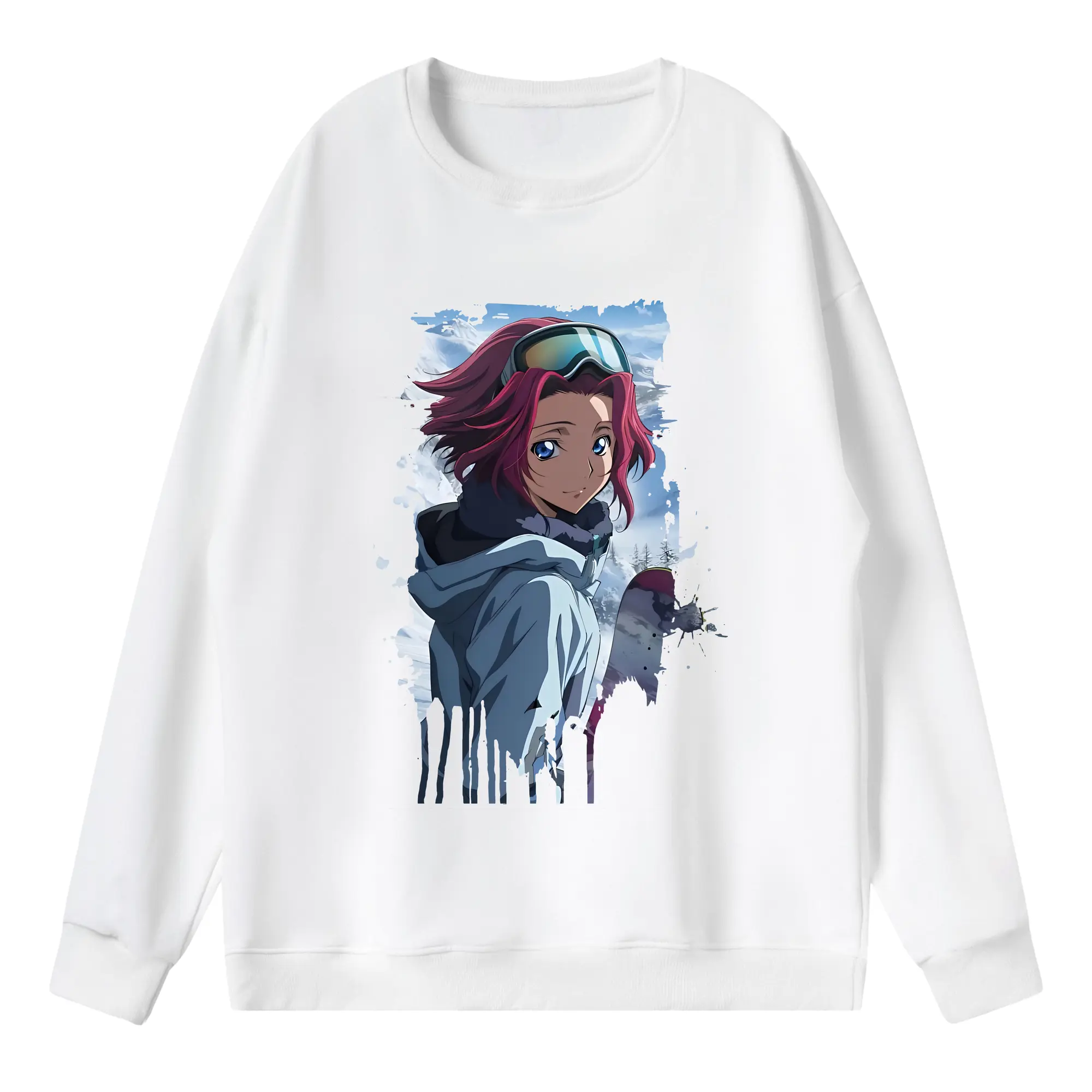 コードギアス 反逆のルルーシュ グッズ カレン・シュタットフェルト - 薄手 クルーネック スウェット 裏毛260g · ポリエステル 春秋向け カジュアル 男女兼用 · トレーナー デイリー スポーツ 散歩に最適