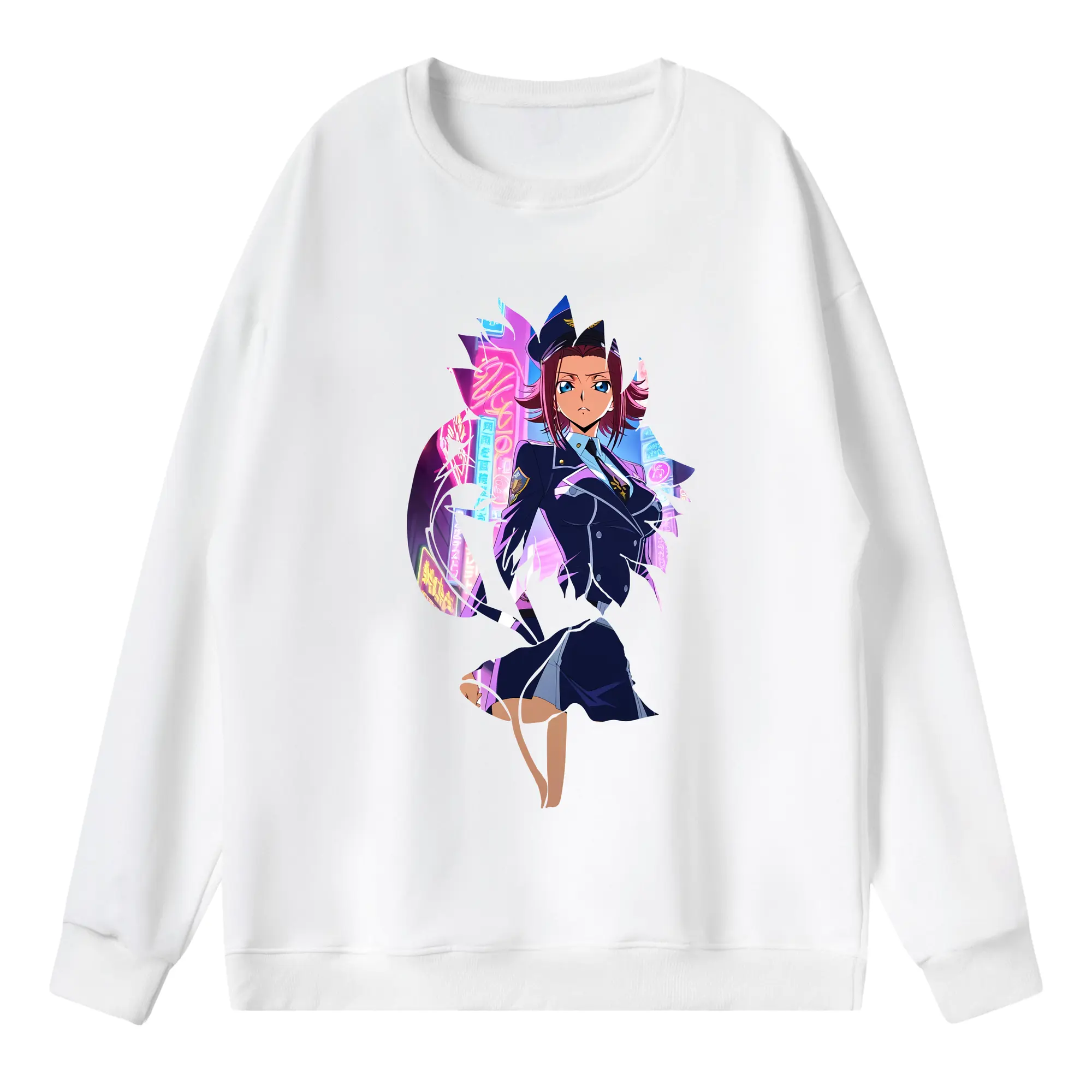 コードギアス 反逆のルルーシュ グッズ カレン・シュタットフェルト - 薄手 クルーネック スウェット 裏毛260g · ポリエステル 春秋向け カジュアル 男女兼用 · トレーナー デイリー スポーツ 散歩に最適