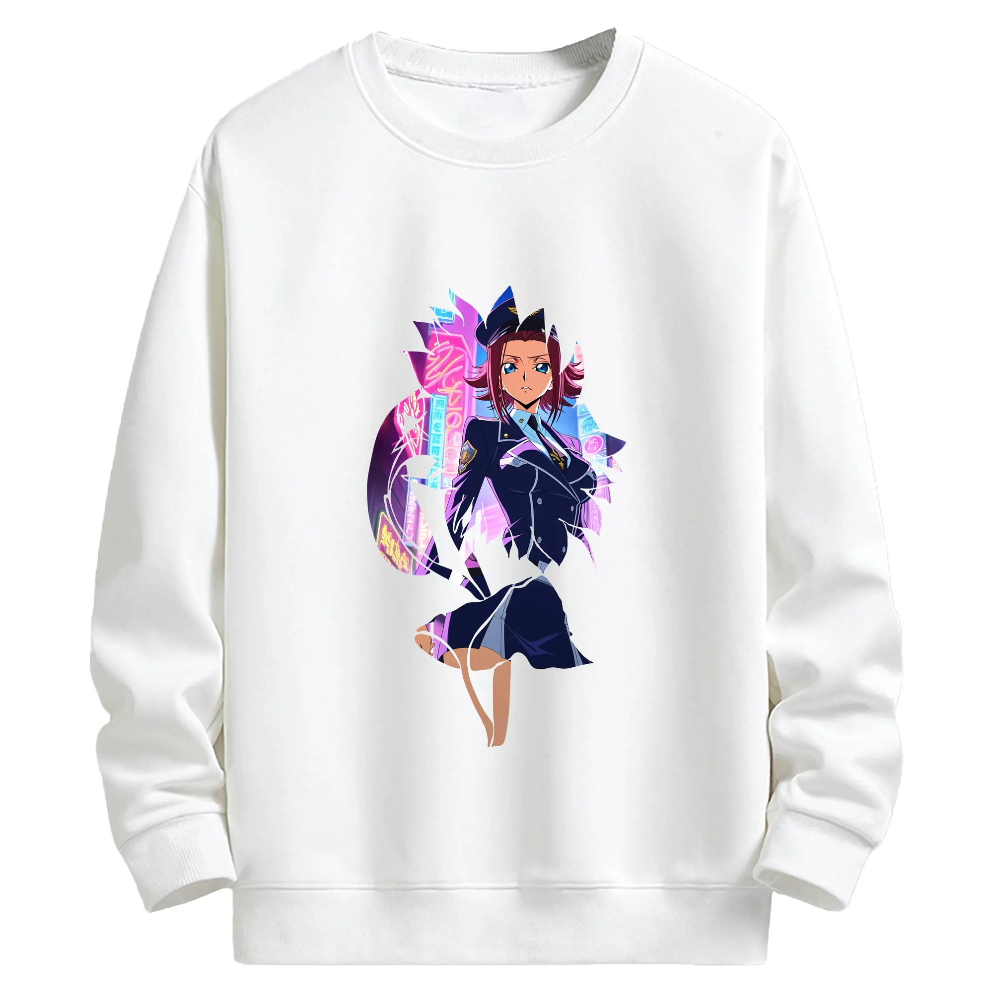 コードギアス 反逆のルルーシュ グッズ カレン・シュタットフェルト - キッズ クルーネックスウェットシャツ ・ フロントプリント ・ 綿80％ ポリエステル20％ ・ 快適 通学 スポーツ 日常使い お散歩用