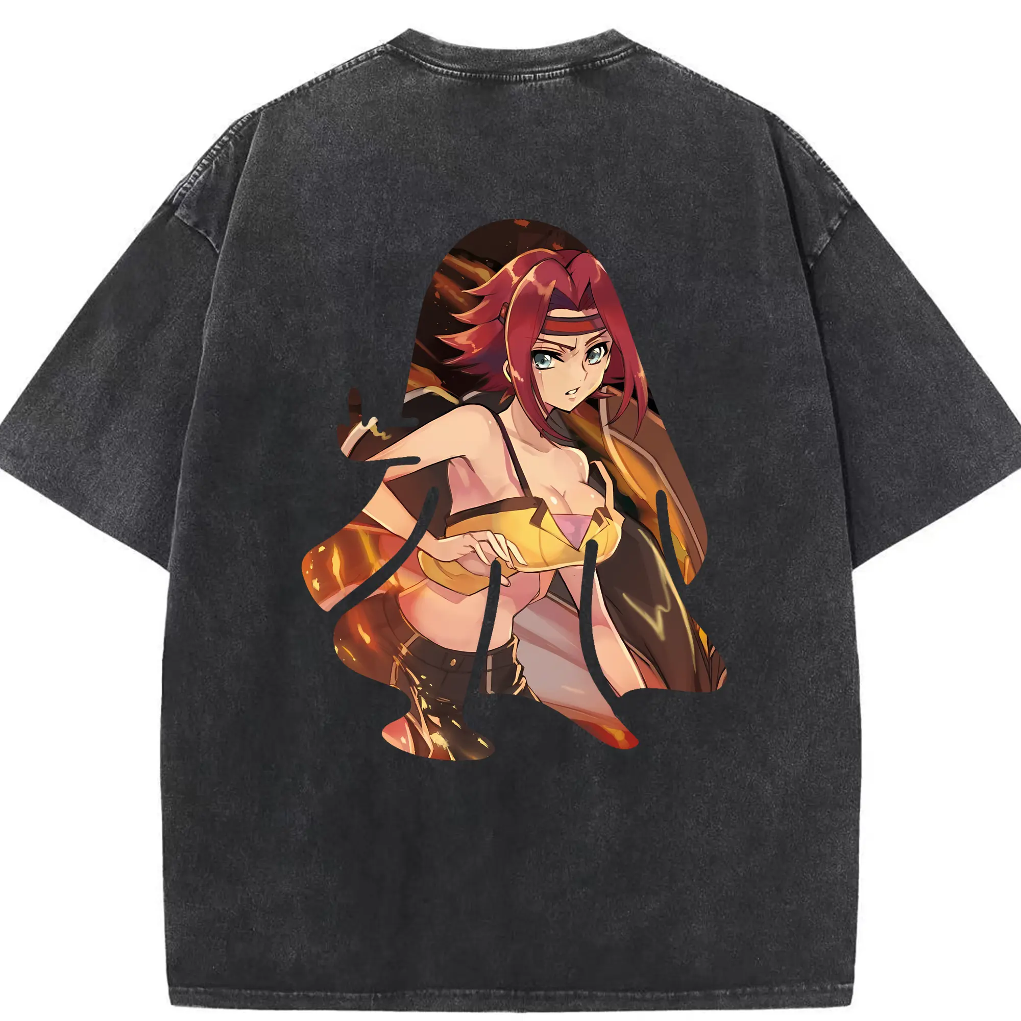 コードギアス 反逆のルルーシュ グッズ カレン・シュタットフェルト - 綿100％ ヴィンテージ風 半袖Tシャツ ・ 背面プリント ・ 柔らか肌触り ・ 通気性 快適 ・ スポーツ カジュアル 外出用