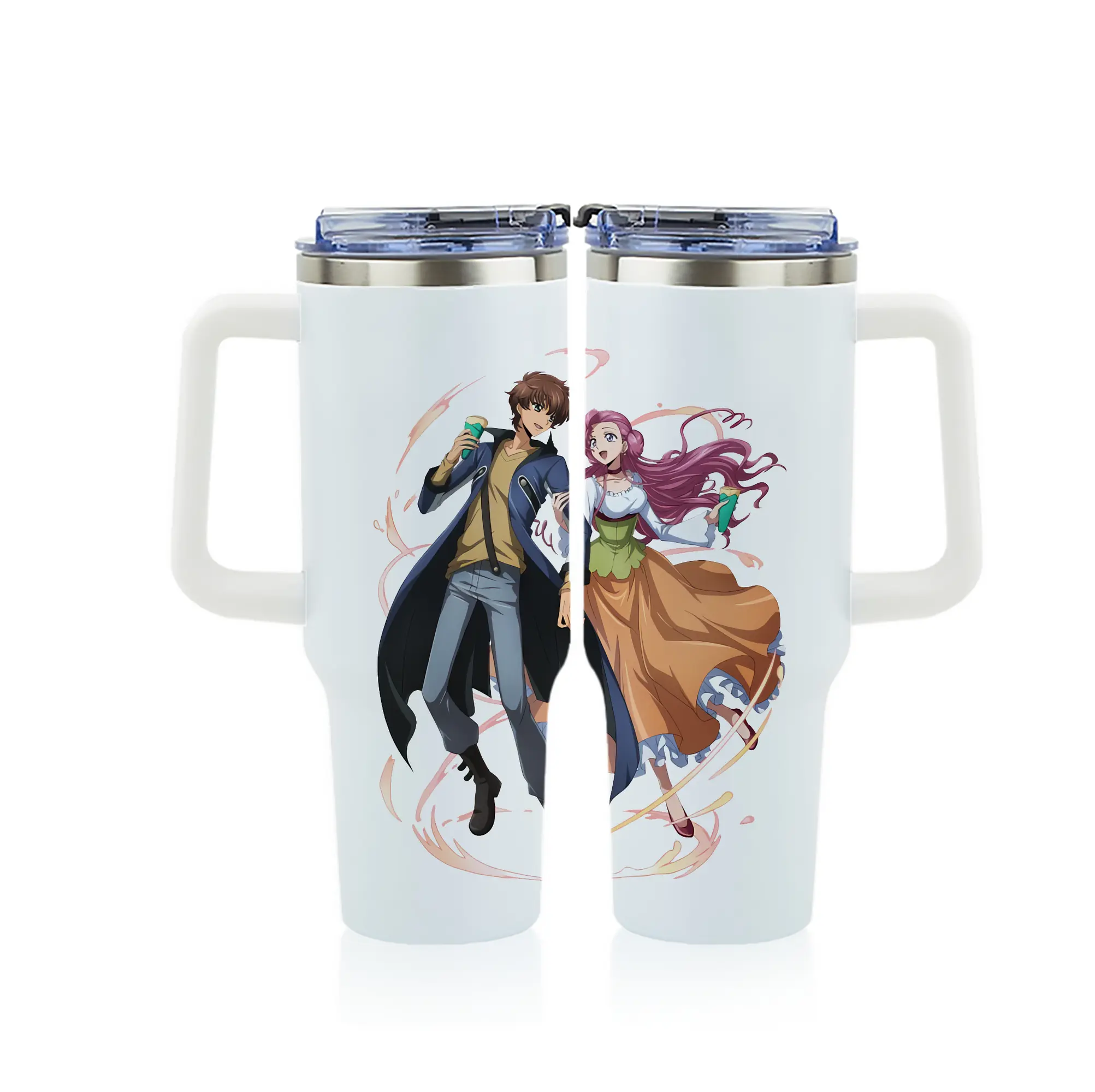 コードギアス 反逆のルルーシュ グッズ ユーフェミア・リ・ブリタニア - 1200mL フルプリント車用タンブラー ・ 304ステンレス 内側 ・ 201ステンレス 外側 ・ 保温 保冷 ・ 通勤 ドライブ アウトドア用